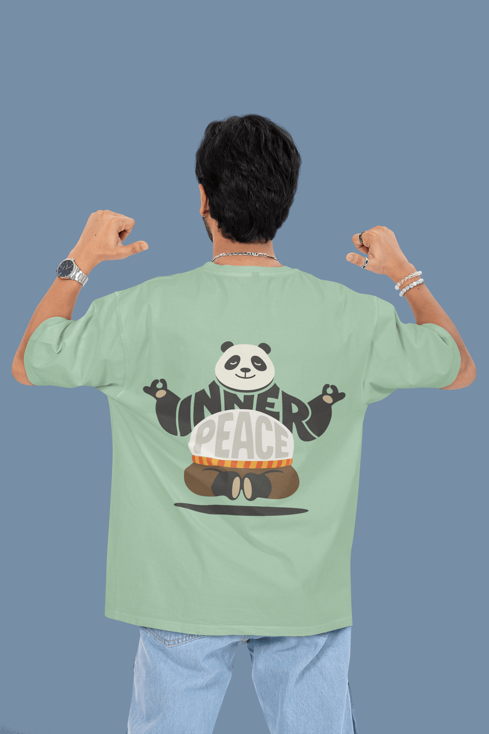 Inner Peace Panda Oversized Tee