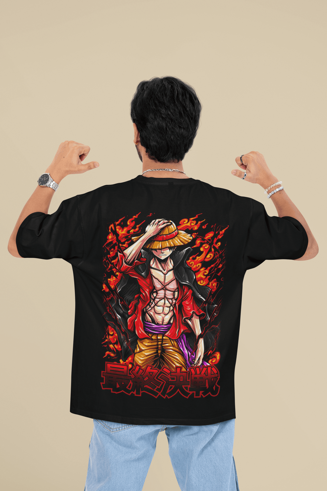Fire Luffy Oversized Tee