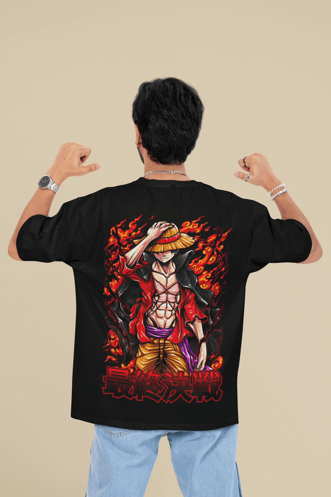 Fire Luffy Oversized Tee