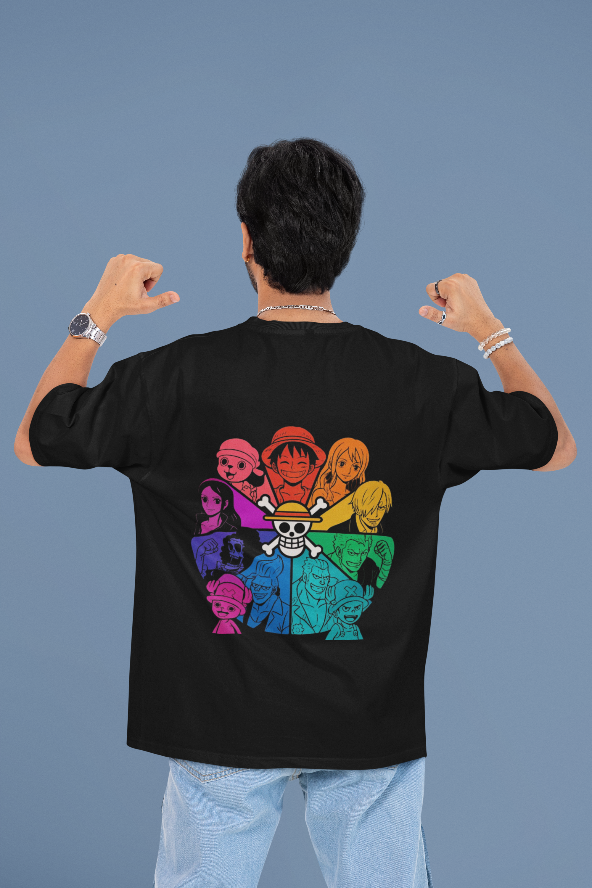Straw Hat Pride Rainbow Crew Oversized Tee | Mist & Cozy