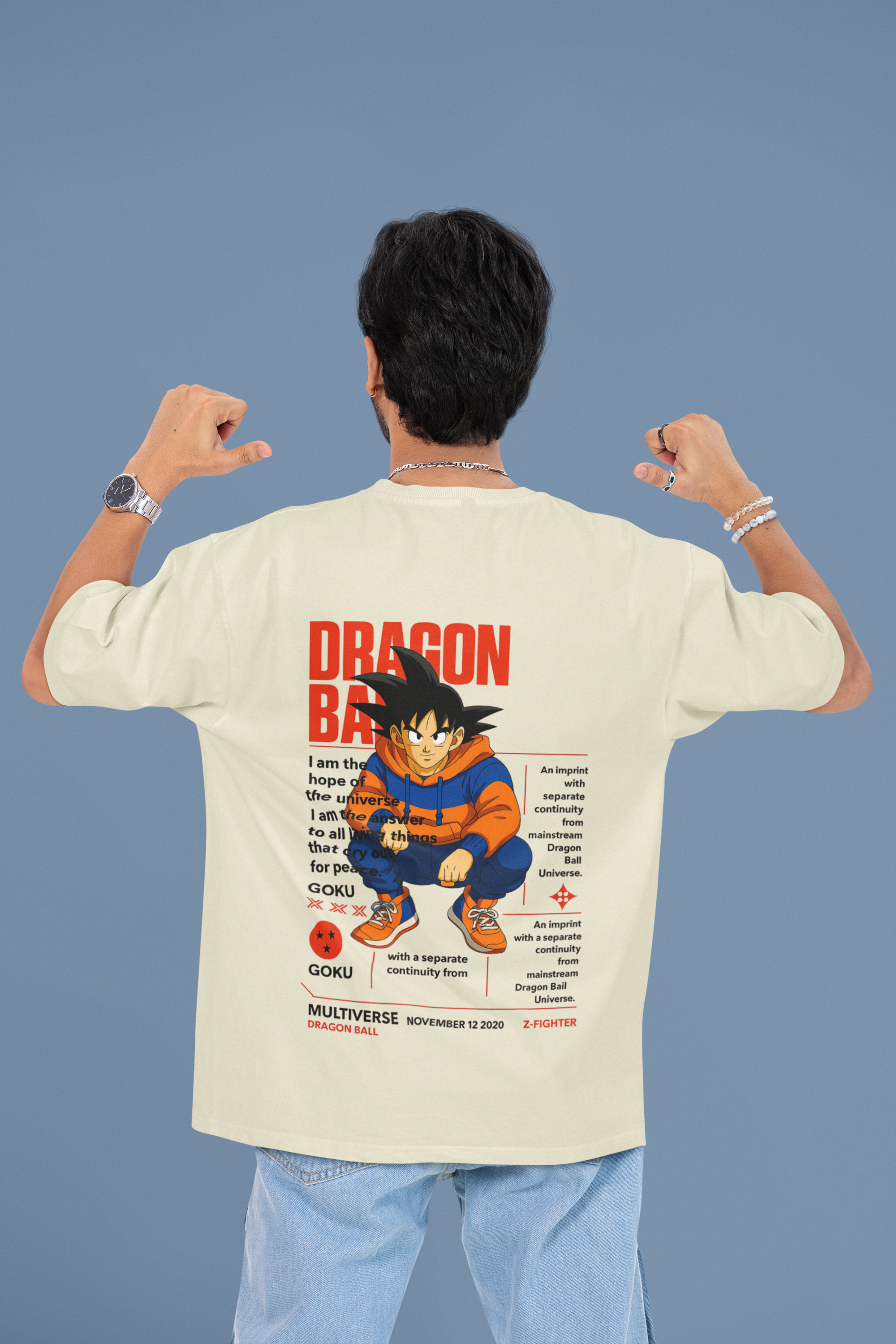 Multiverse Protector Goku Oversized Tee | Mist & Cozy