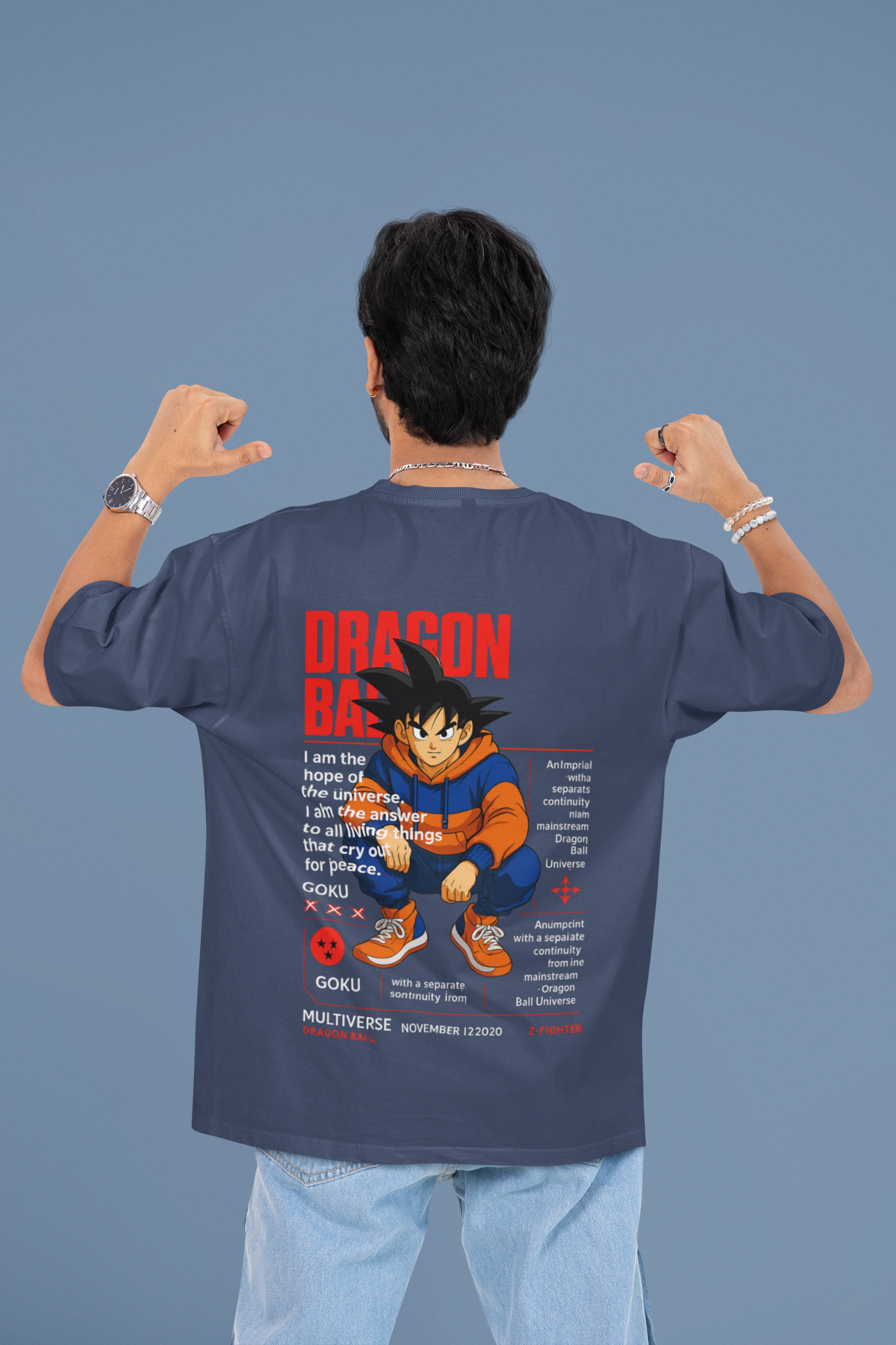 Multiverse Protector Goku Oversized Tee | Mist & Cozy