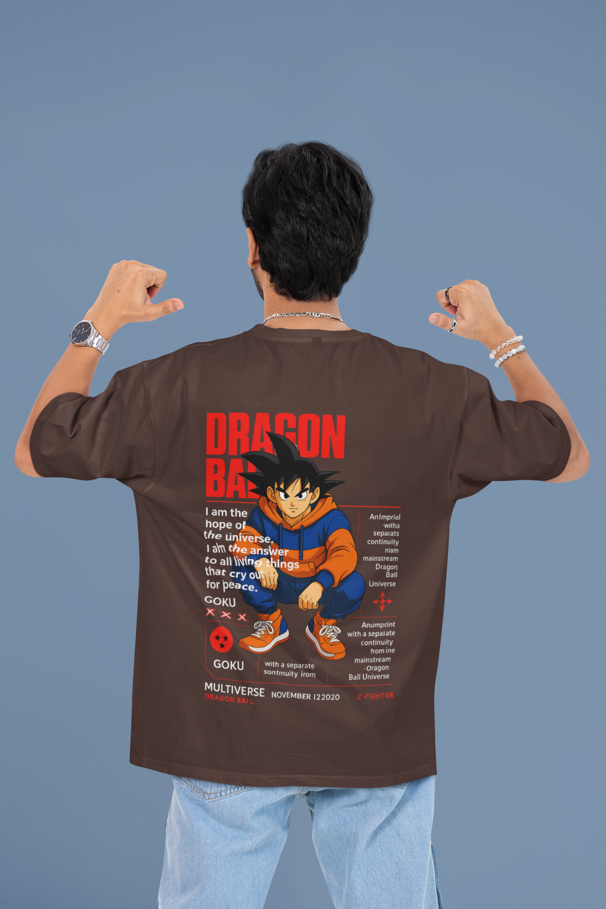 Multiverse Protector Goku Oversized Tee | Mist & Cozy