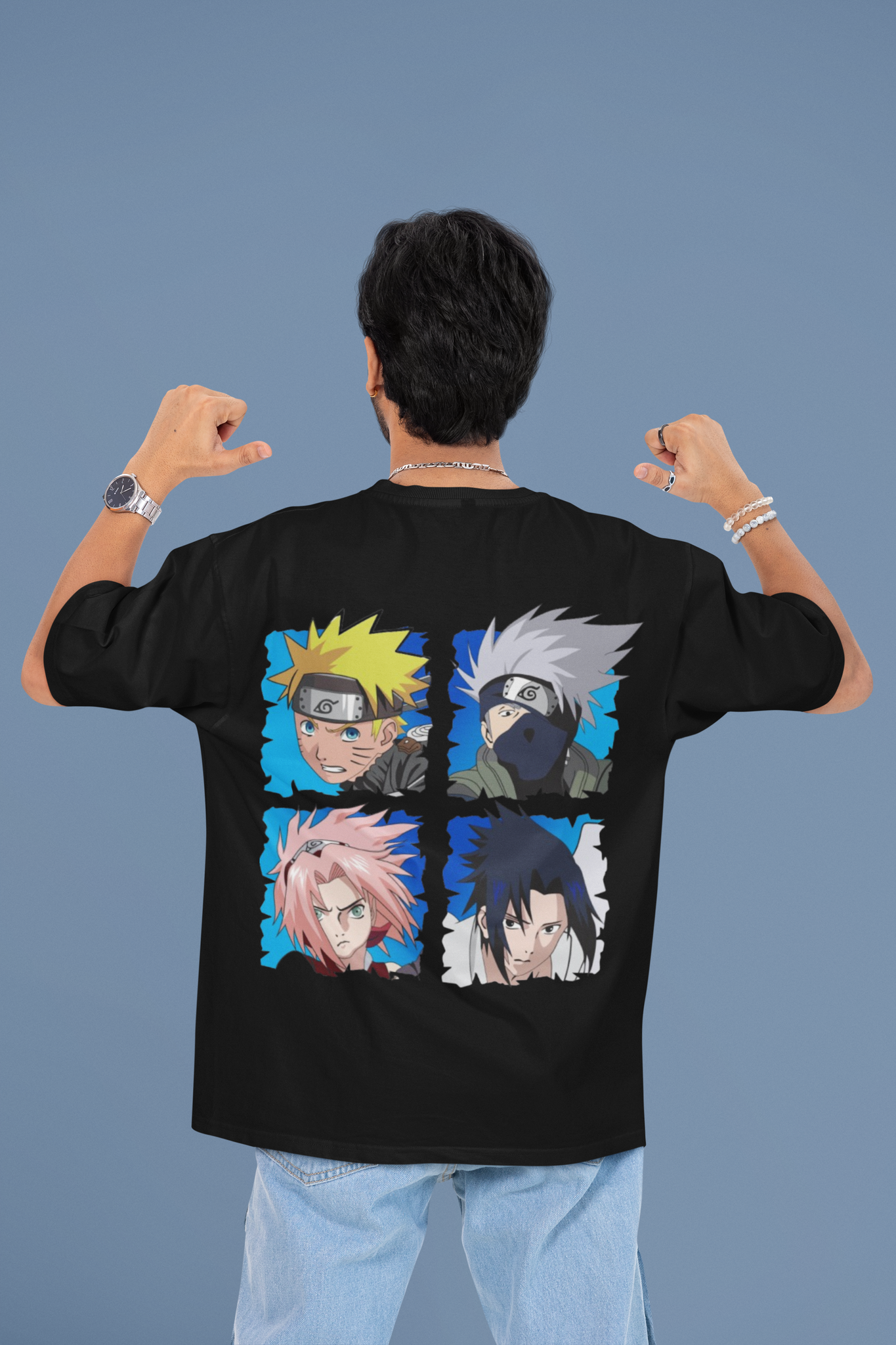 Leaf’s Finest Team 7 Naruto Oversized Tee | Mist & Cozy