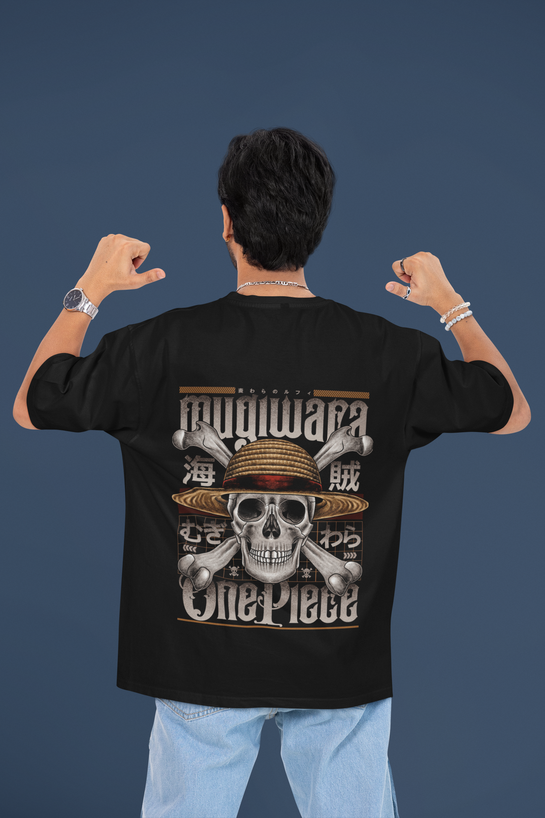 Pirate Emblem Mugiwara Skull Oversized Tee | Mist & Cozy - Mist & Cozy