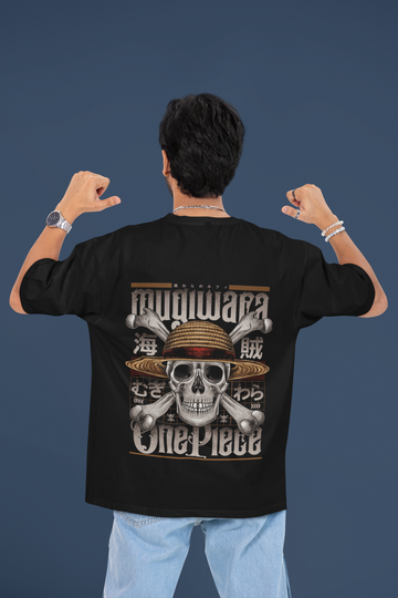 Pirate Emblem Mugiwara Skull Oversized Tee | Mist & Cozy