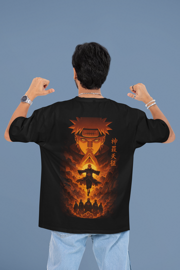 God’s Wrath Unleashed Pain Oversized Anime Tee | Mist & Cozy