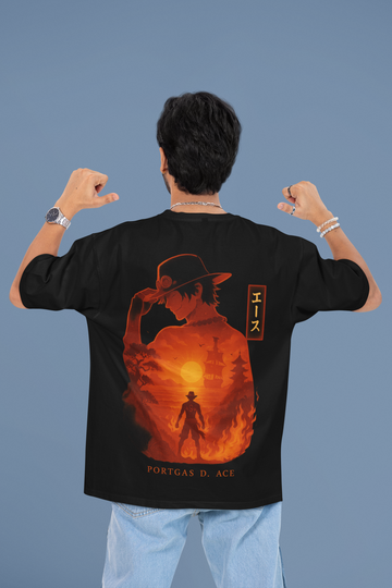 Fire Fist Legacy Ace Oversized Anime Tee | Mist & Cozy - Mist & Cozy