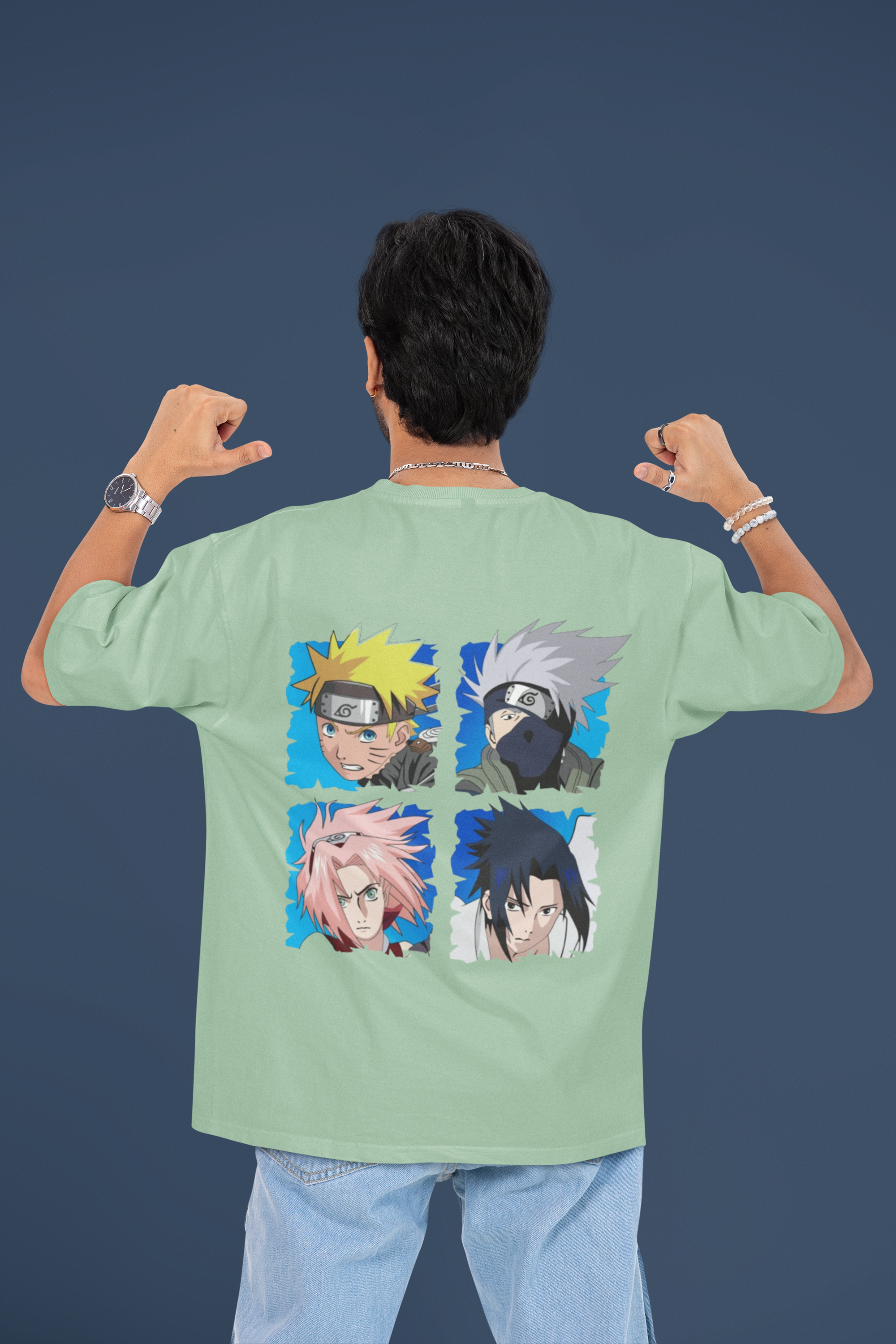 Leaf’s Finest Team 7 Naruto Oversized Tee | Mist & Cozy