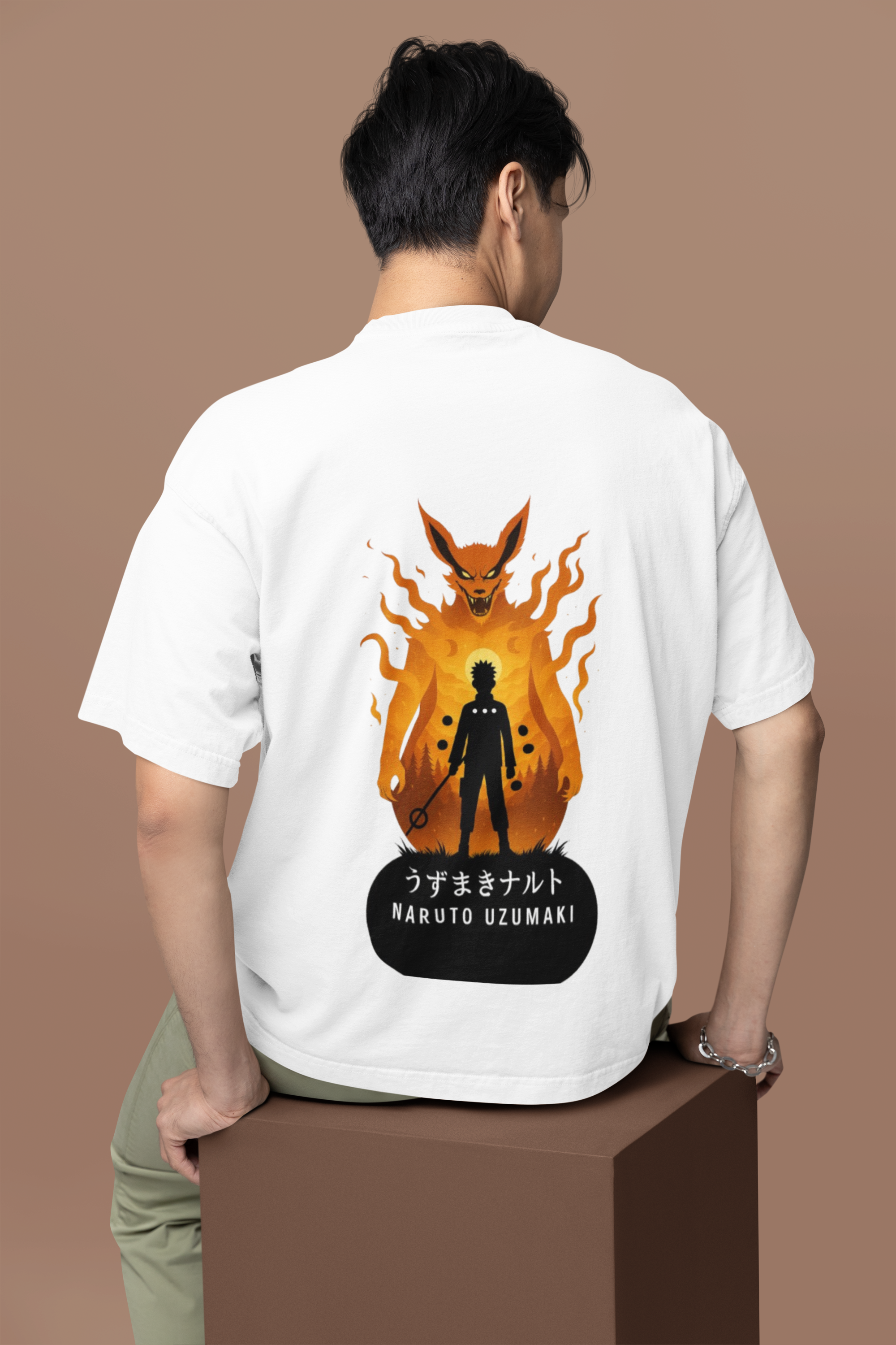 Nine Tails Within Naruto Kurama Oversized Tee | Mist & Cozy
