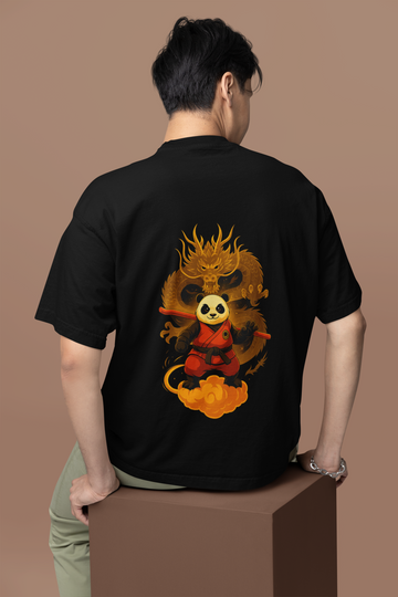 Dragon Warrior Panda Oversized Tee | Mist & Cozy