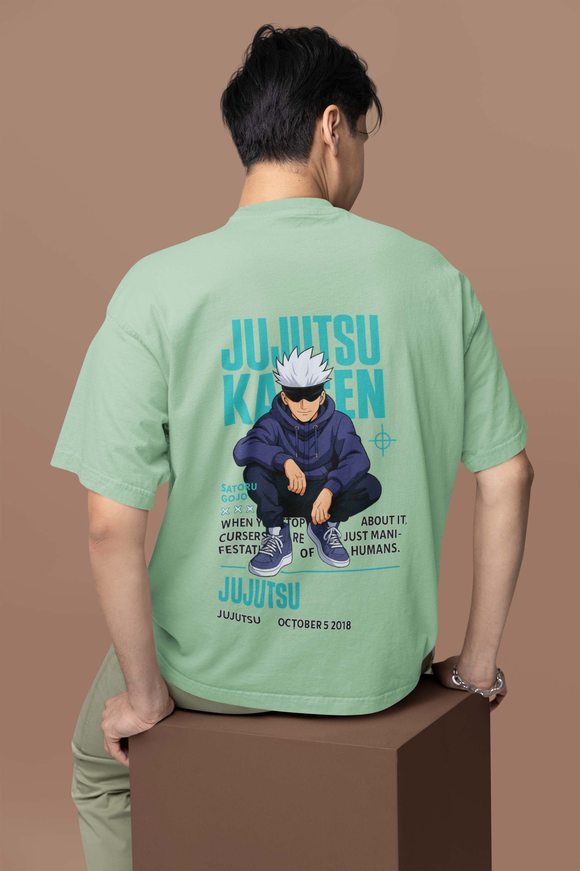 Limitless Strength Gojo Satoru Oversized Tee | Mist & Cozy
