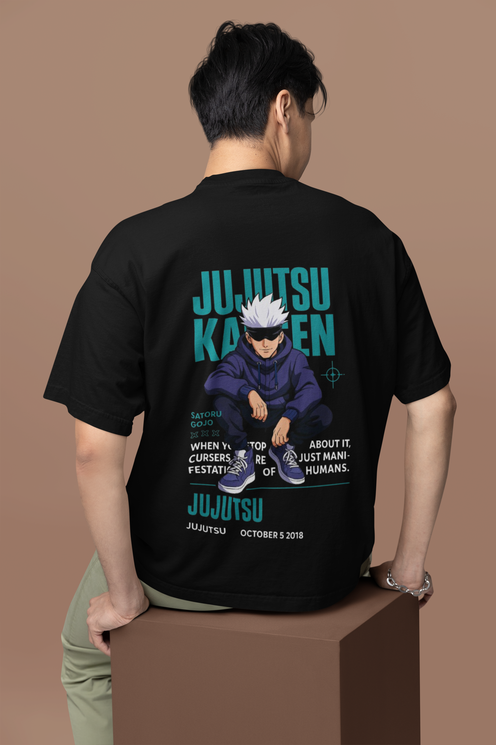 Limitless Strength Gojo Satoru Oversized Tee | Mist & Cozy