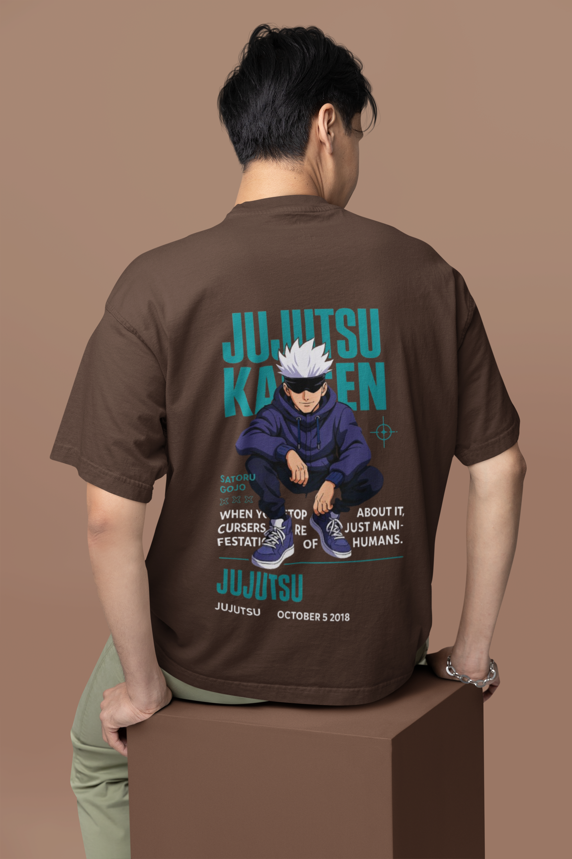 Limitless Strength Gojo Satoru Oversized Tee | Mist & Cozy