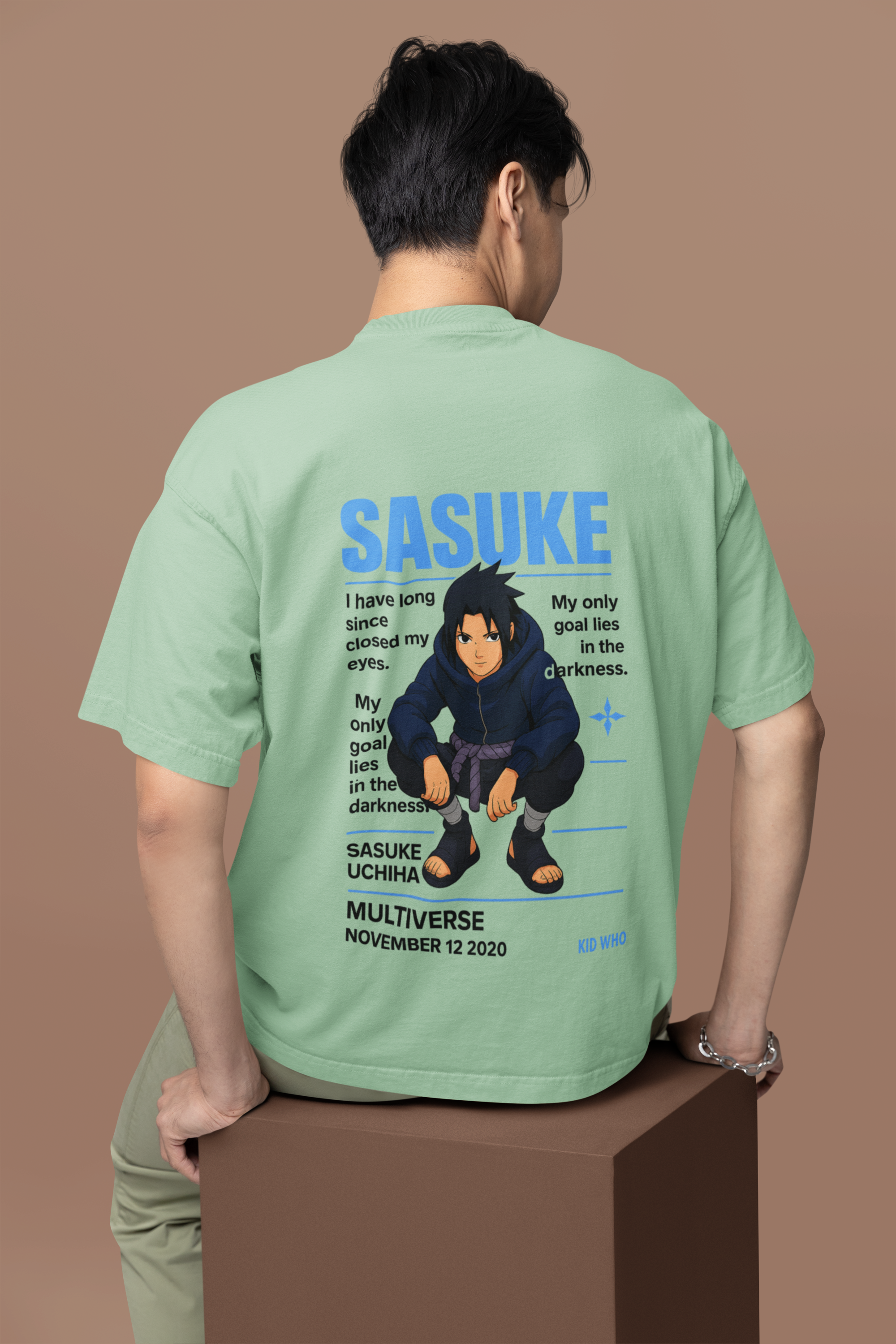 Sasuke Uchiha Dark Ambition Oversized Tee | Mist & Cozy