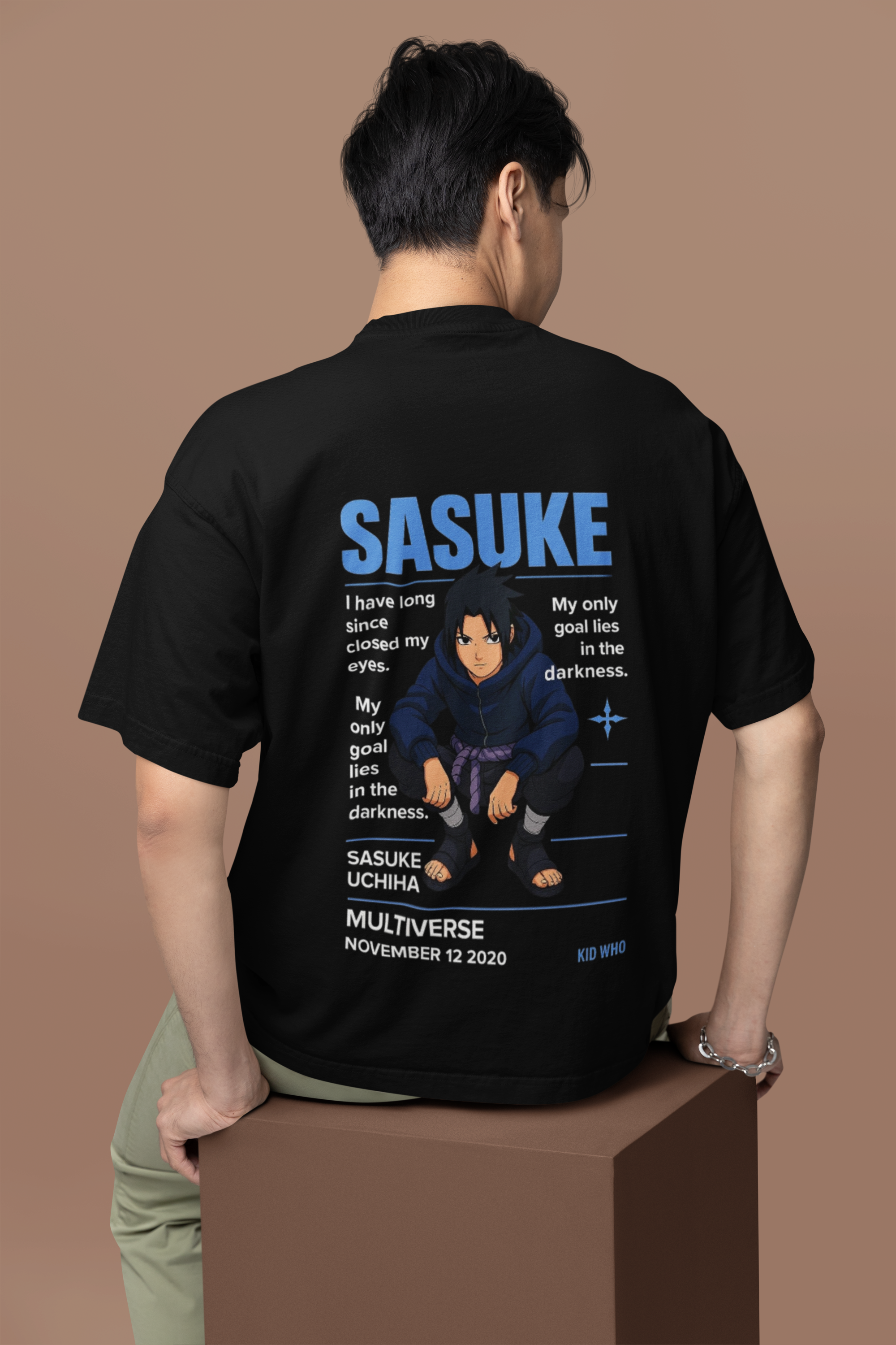 Sasuke Uchiha Dark Ambition Oversized Tee | Mist & Cozy