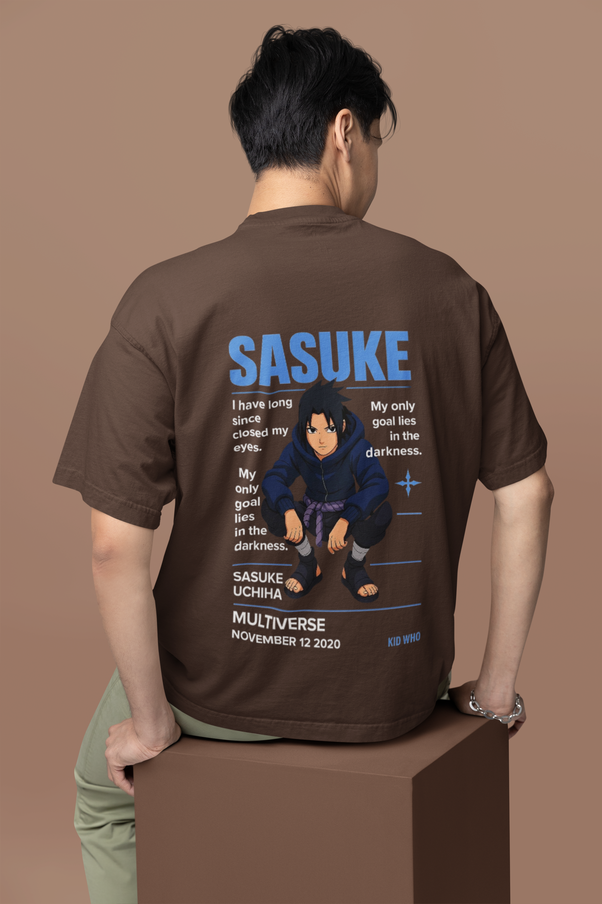 Sasuke Uchiha Dark Ambition Oversized Tee | Mist & Cozy