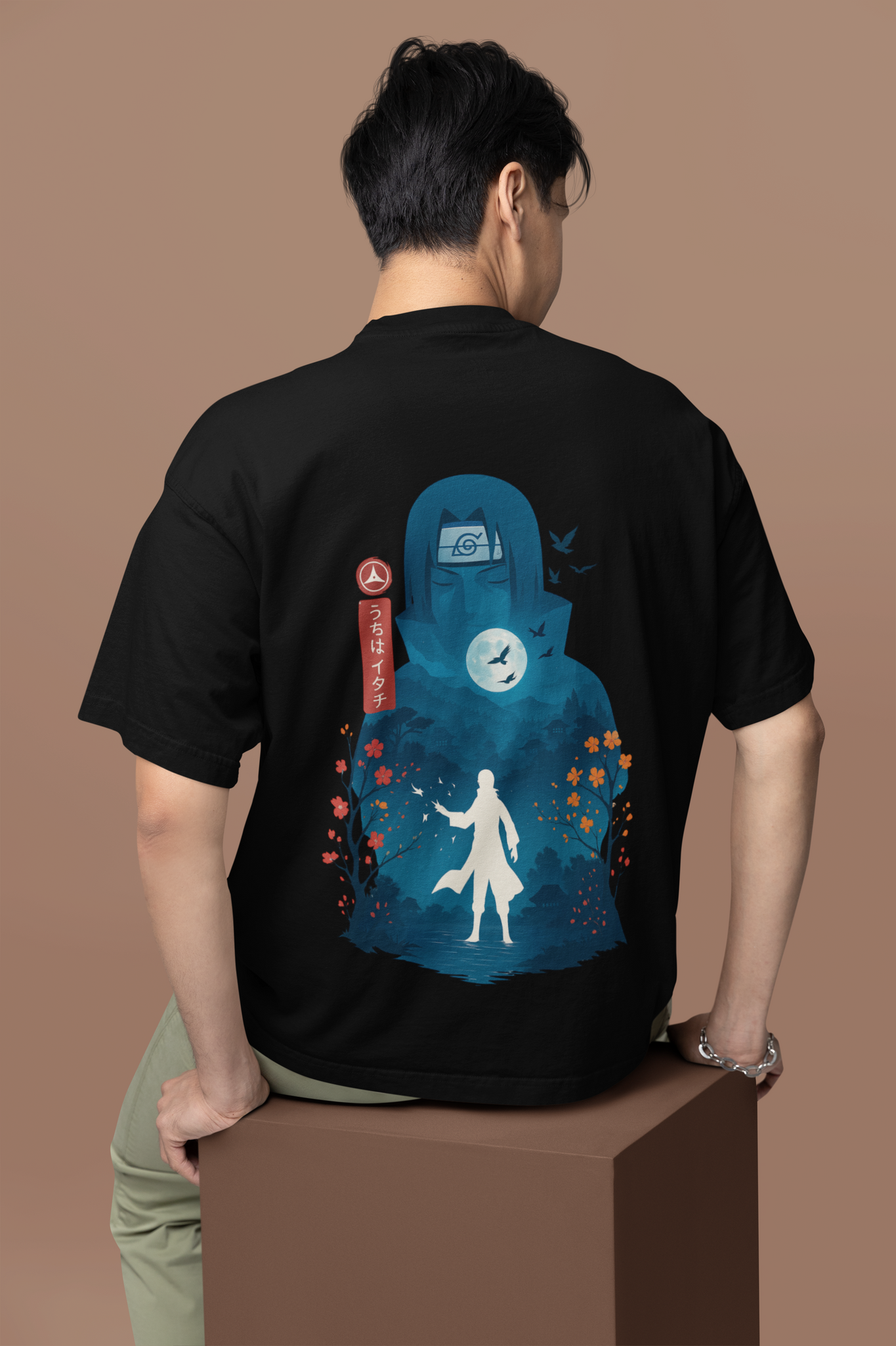 Itachi Tribute Legacy of Shadows Oversized Tee | Mist & Cozy