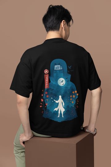 Itachi Tribute Legacy of Shadows Oversized Tee | Mist & Cozy