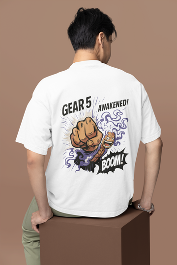 Gear 5 Awakened Luffy Punch Oversized Tee | Mist & Cozy