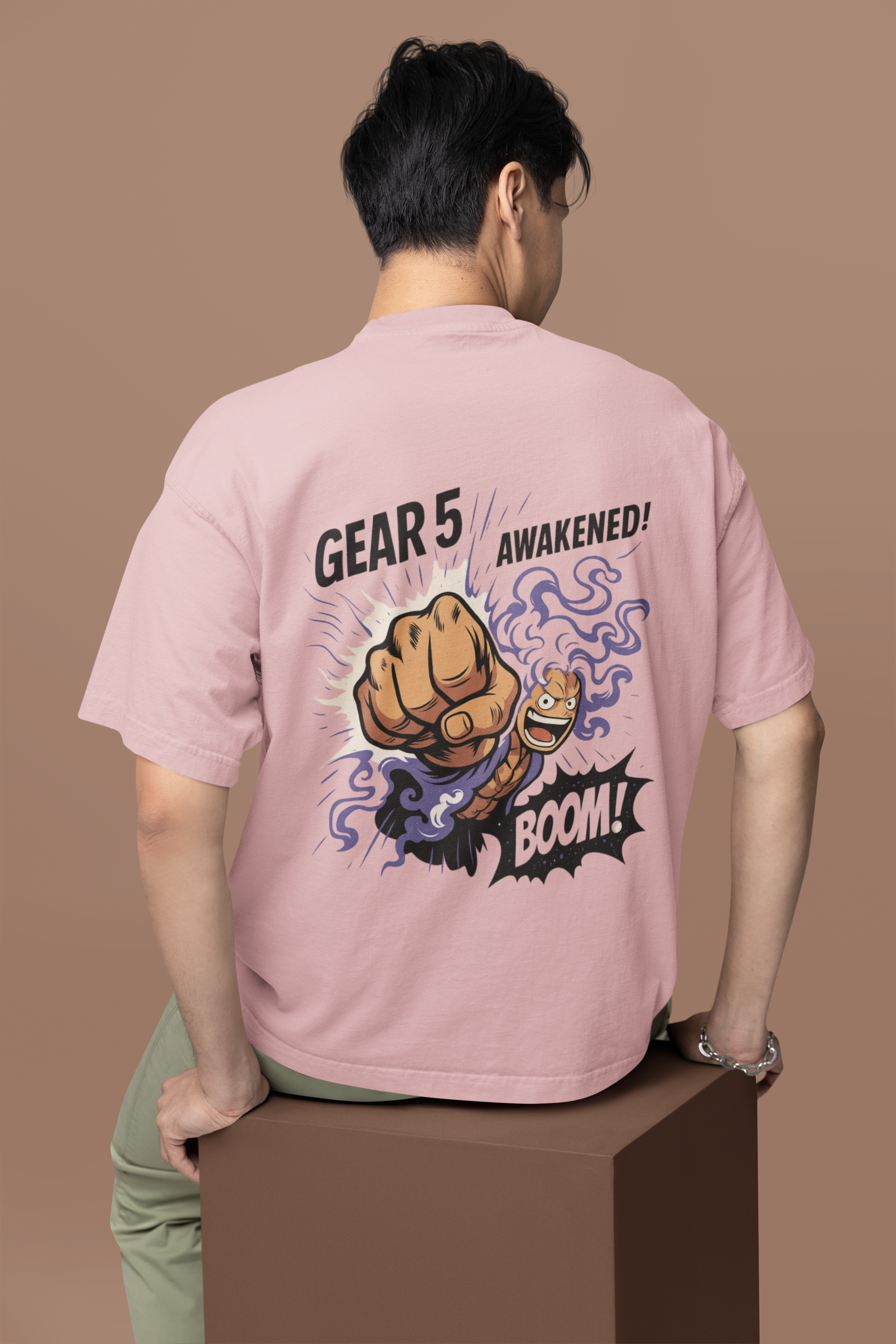 Gear 5 Awakened Luffy Punch Oversized Tee | Mist & Cozy
