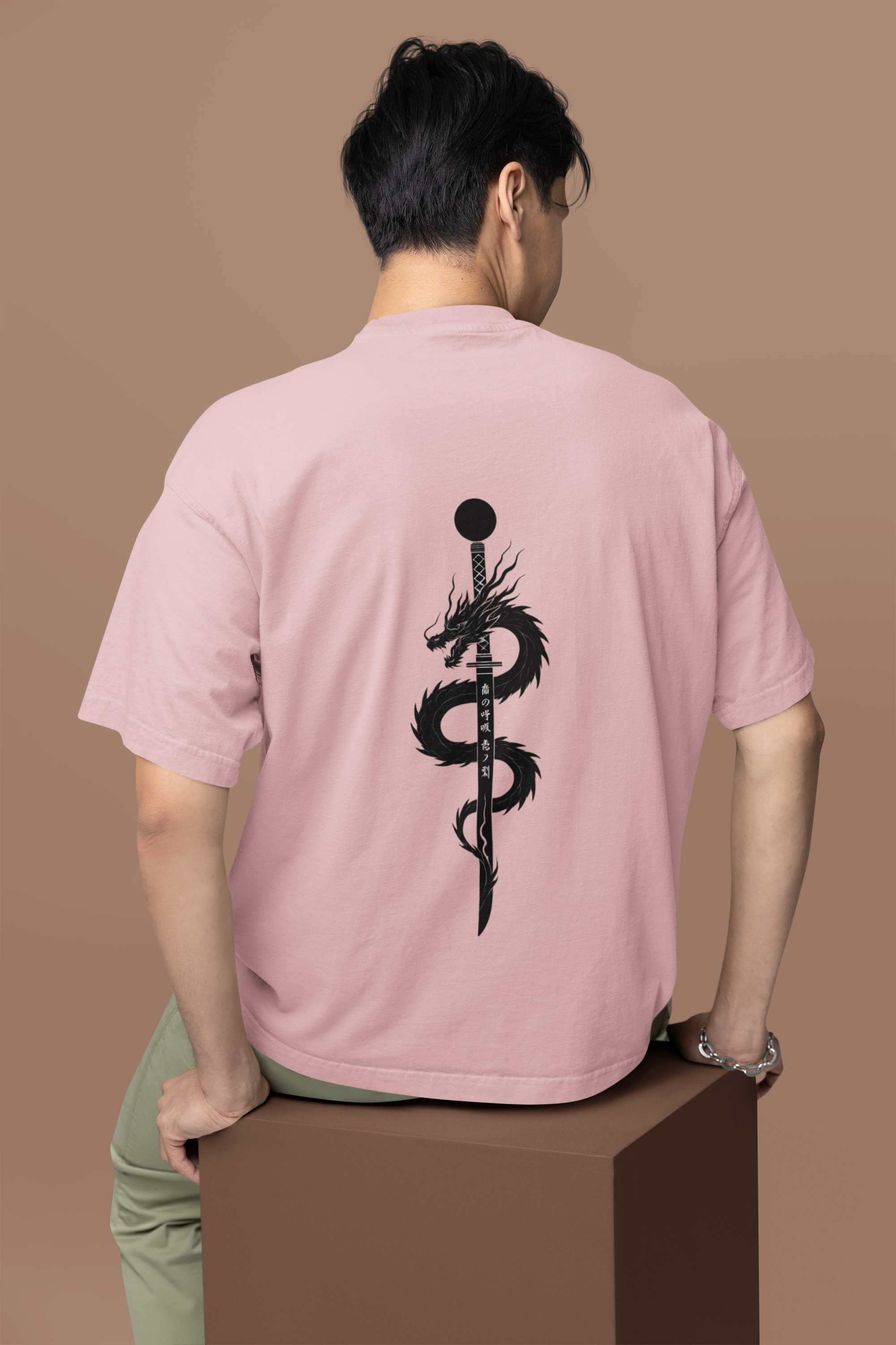 Rise of the Black Dragon Katana Oversized Tee | Mist & Cozy