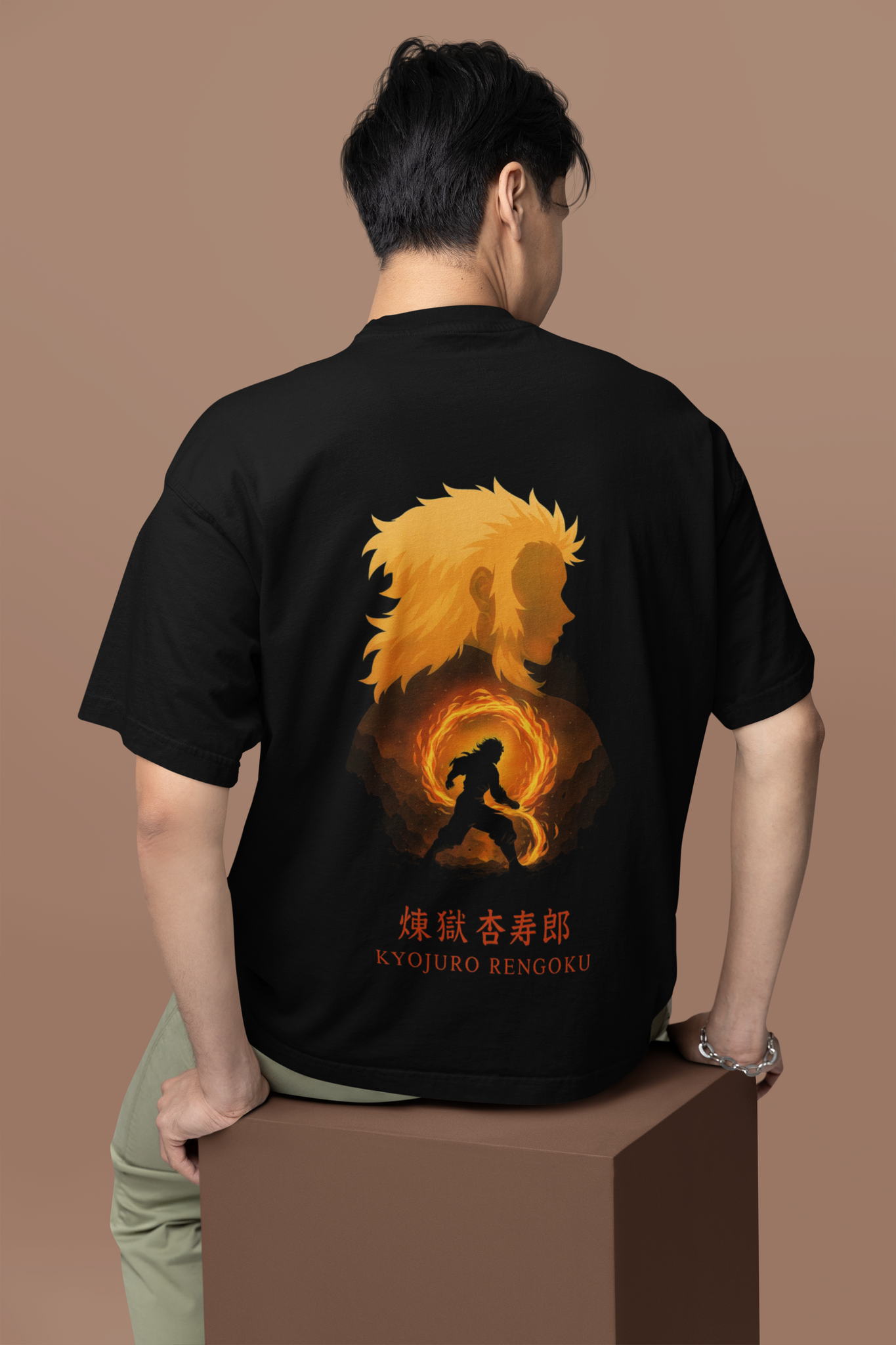 Blazing Heart Rengoku Oversized Tee | Mist & Cozy