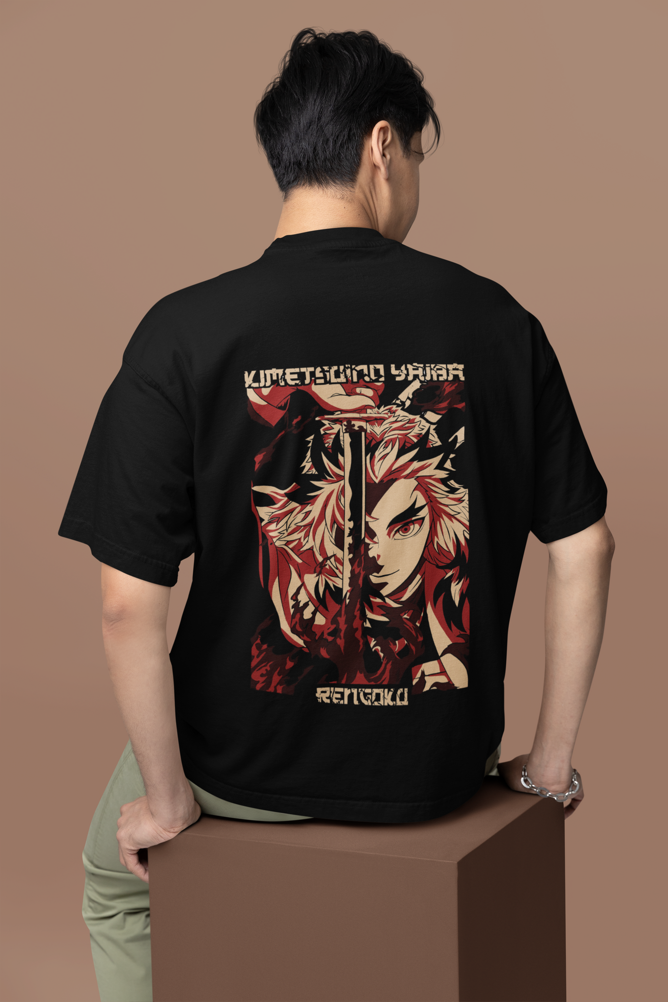 Flame Pillar Rengoku Oversized Tee | Mist & Cozy - Mist & Cozy