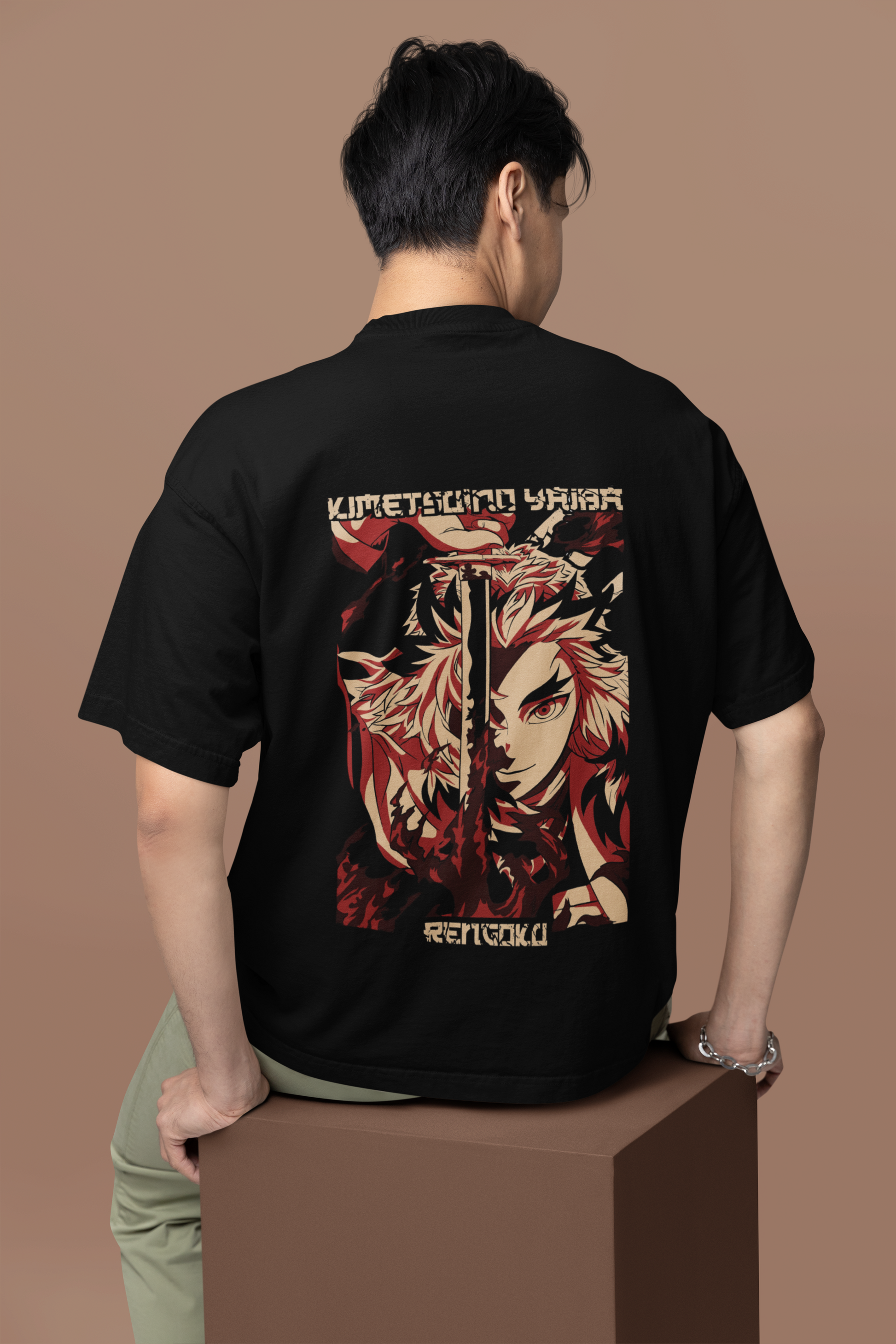 Flame Pillar Rengoku Oversized Tee | Mist & Cozy - Mist & Cozy
