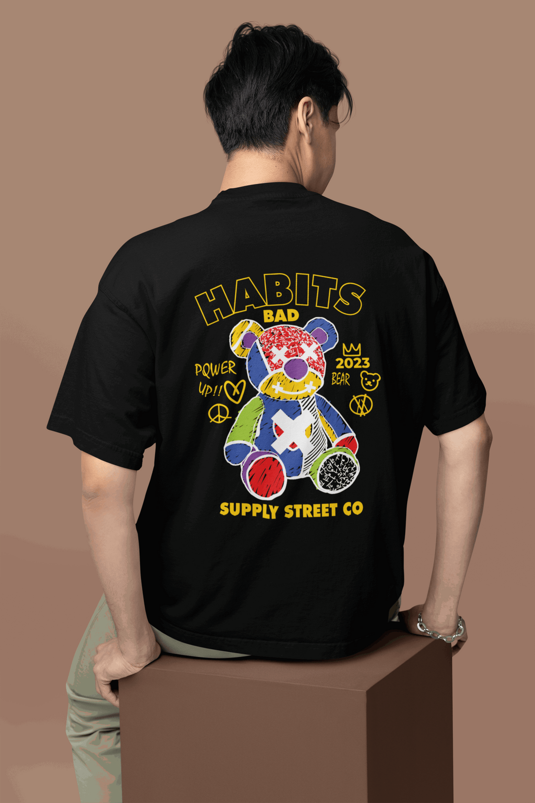 Bad Habits Bear Oversized Tee