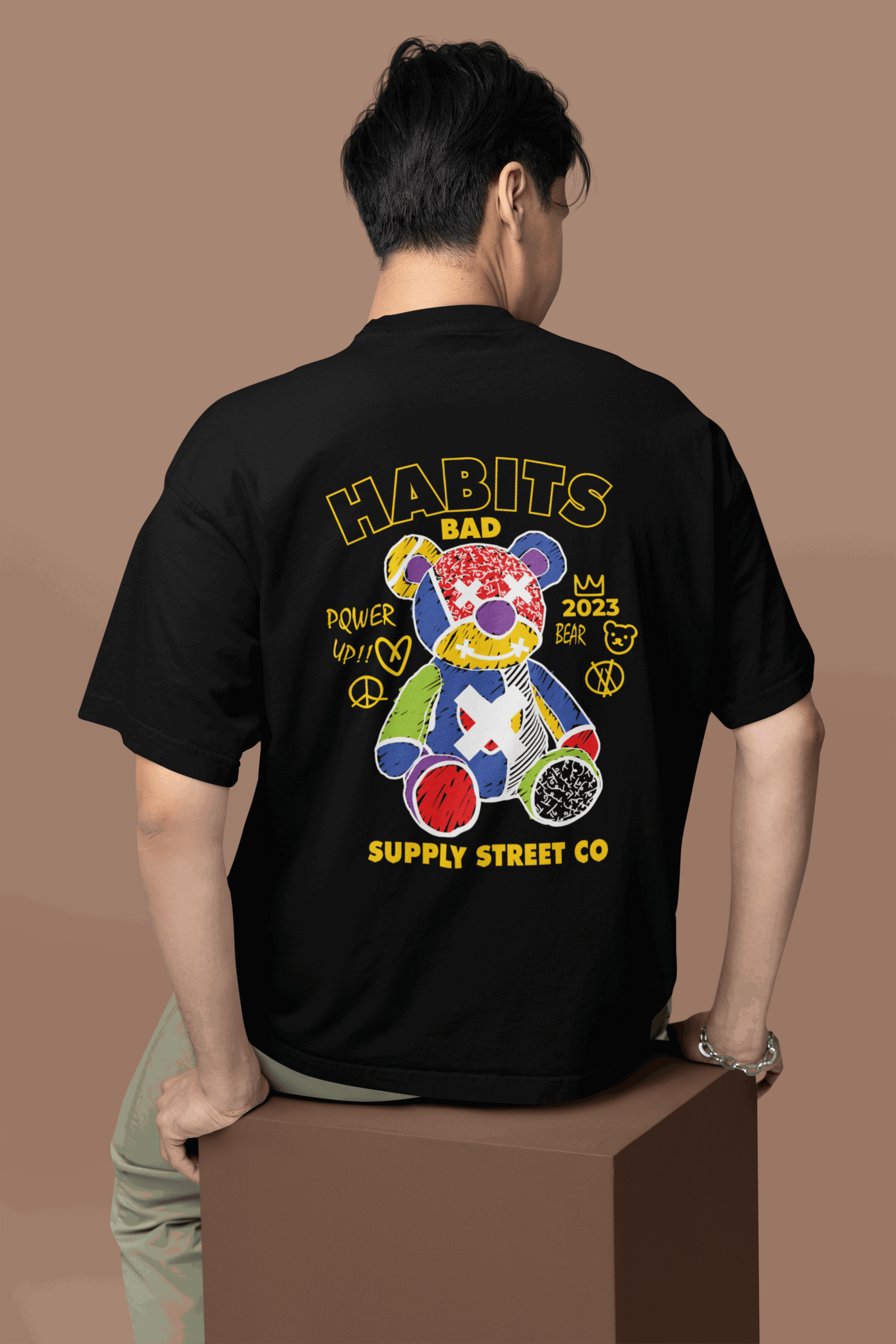 Bad Habits Bear Oversized Tee