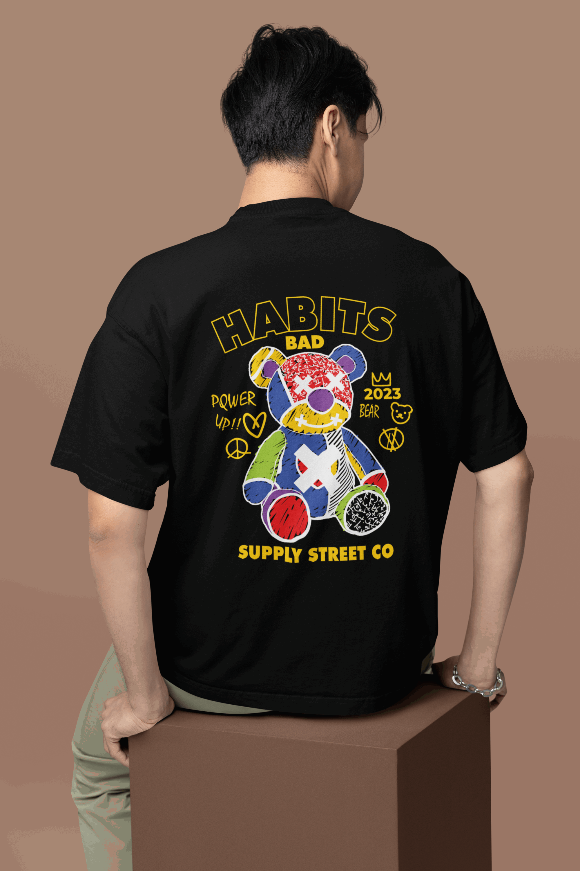 Bad Habits Bear Oversized Tee