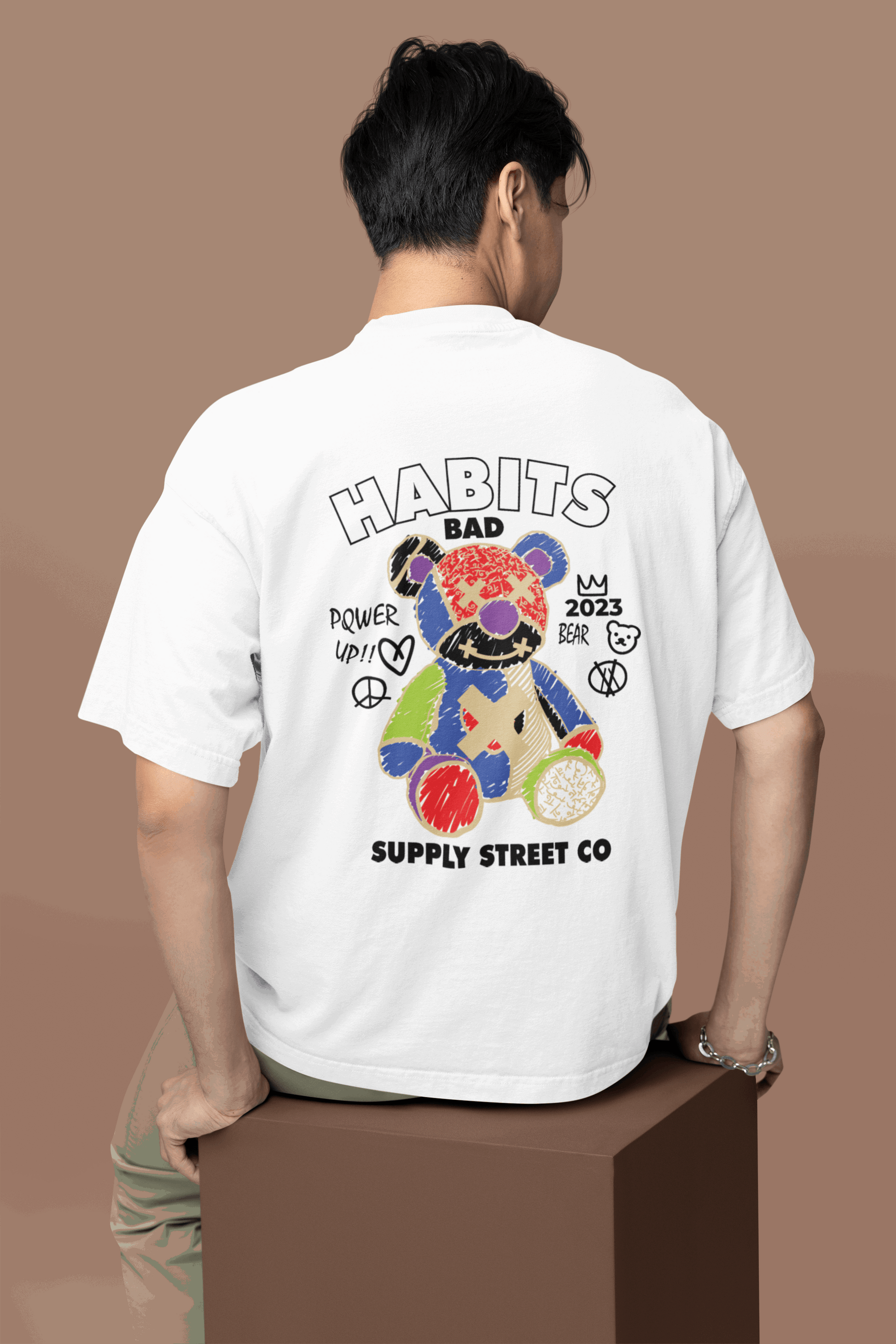 Bad Habits Bear Oversized Tee