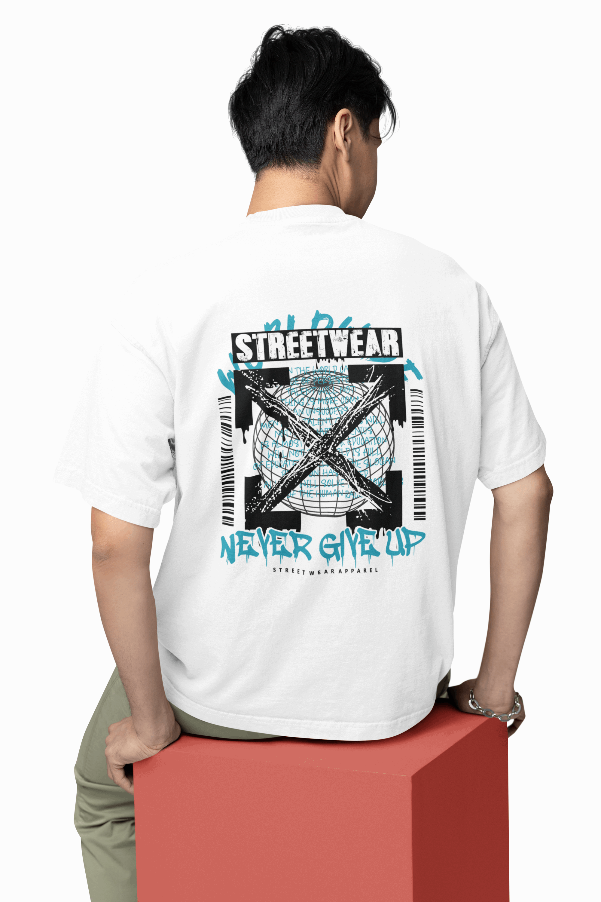 Never Give Up Oversized Tee