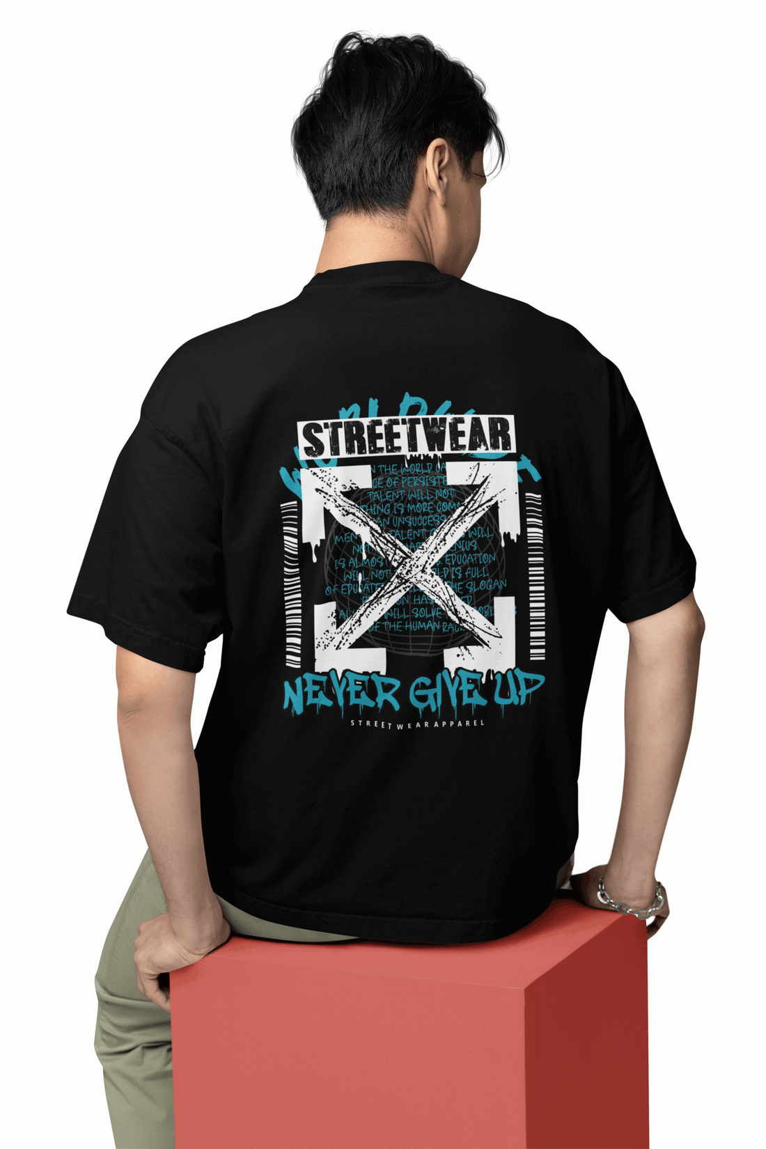 Never Give Up Oversized Tee