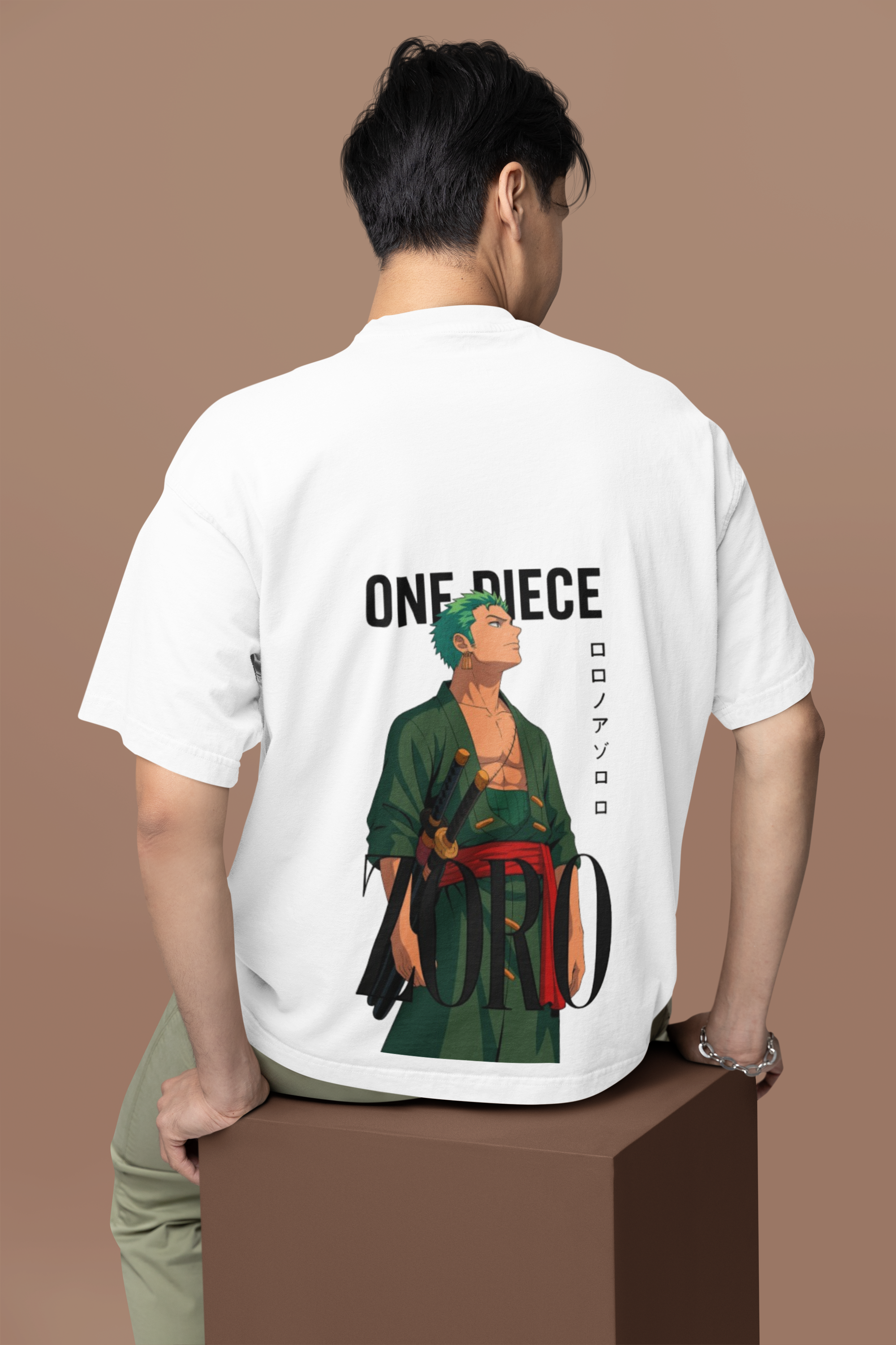 Three Sword Resolve Zoro Oversized Tee | Mist & Cozy
