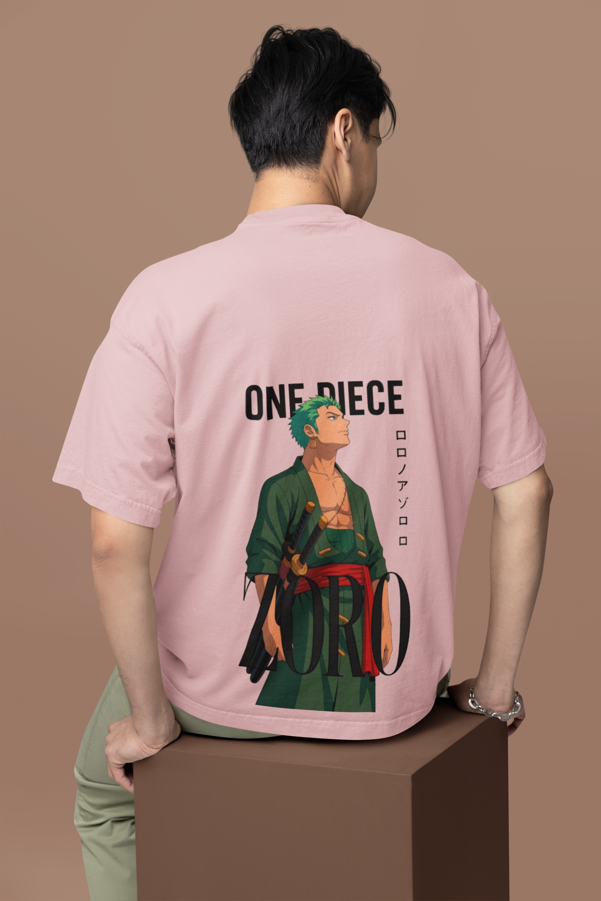 Three Sword Resolve Zoro Oversized Tee | Mist & Cozy
