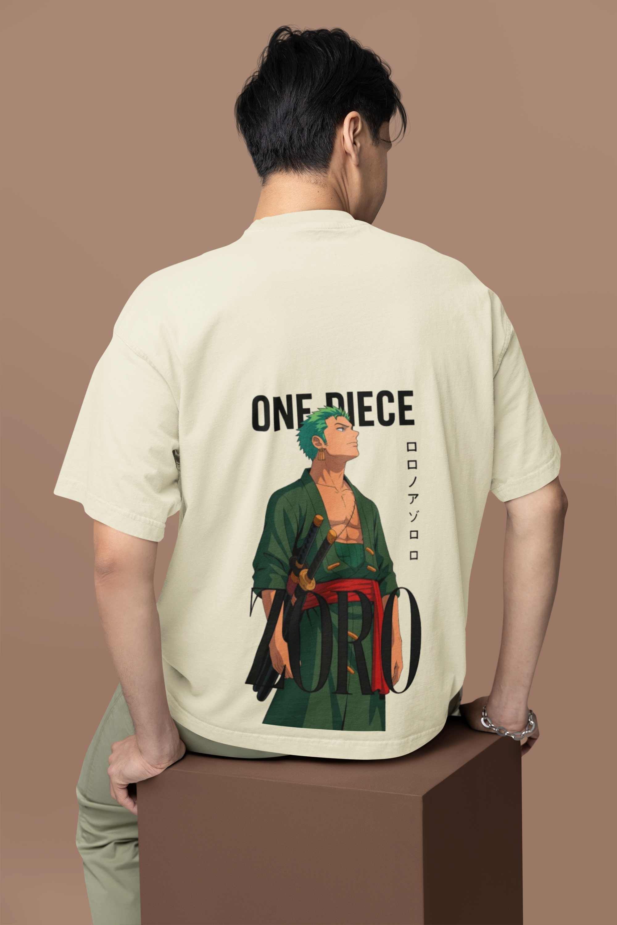Three Sword Resolve Zoro Oversized Tee | Mist & Cozy