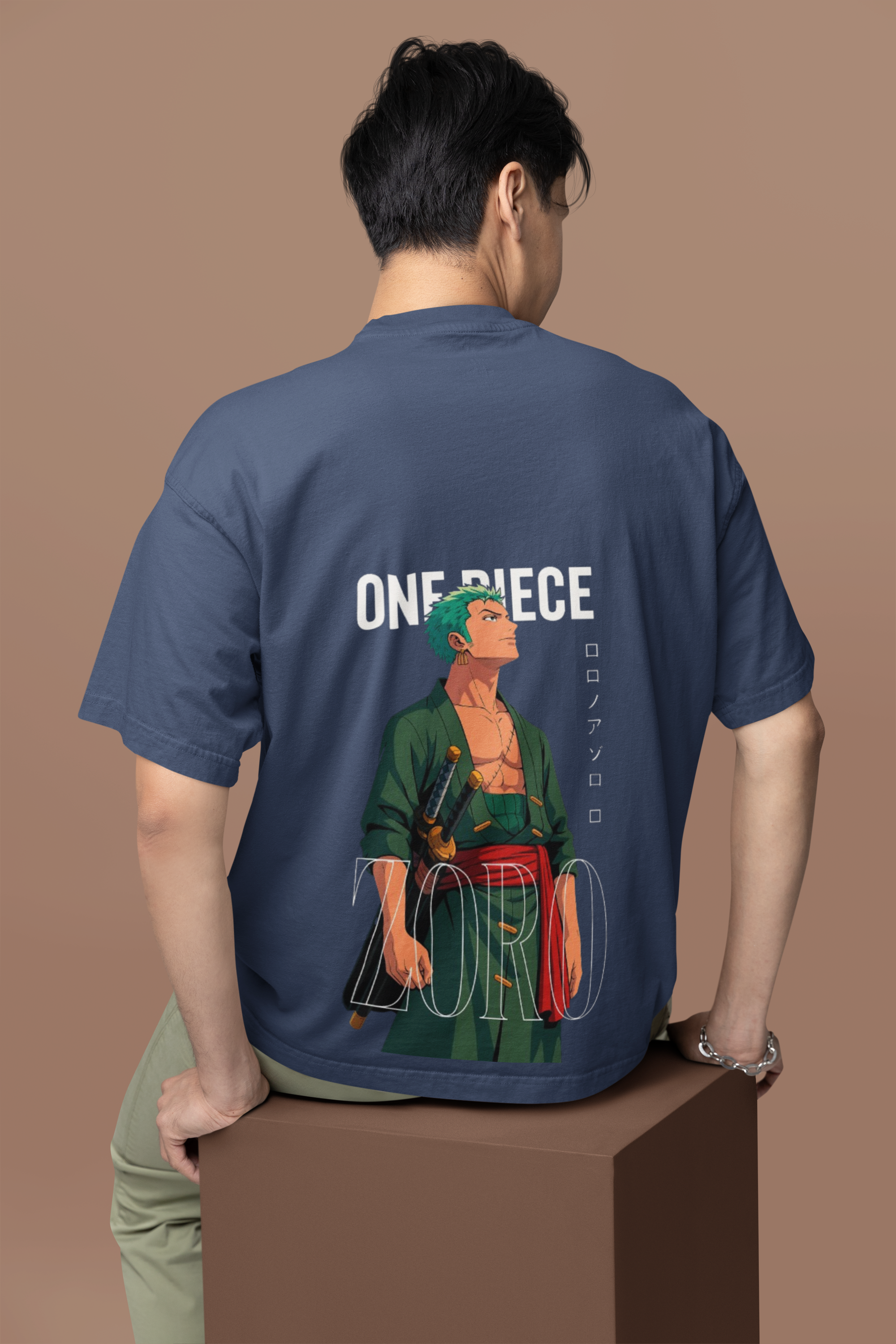 Three Sword Resolve Zoro Oversized Tee | Mist & Cozy