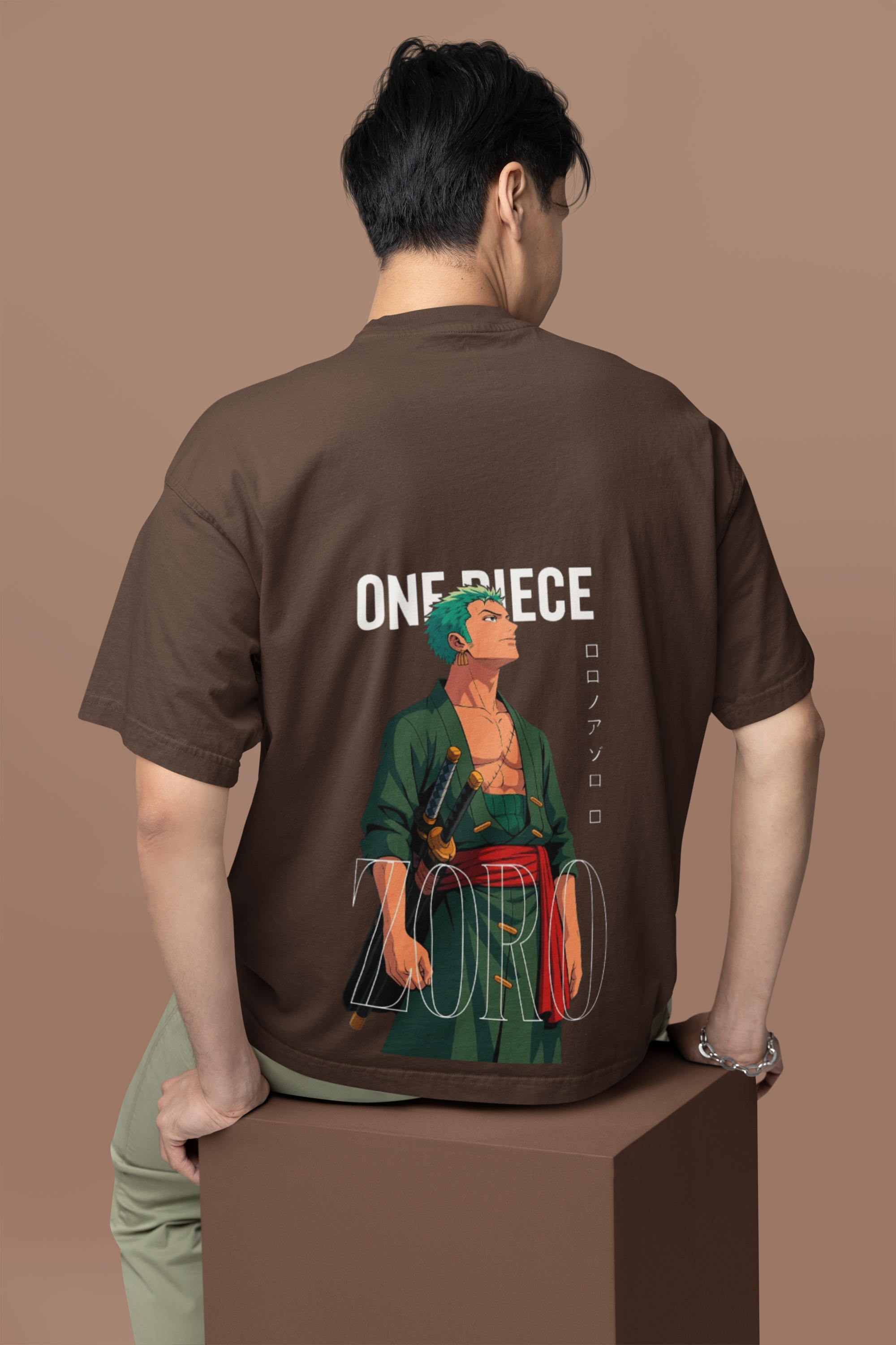 Three Sword Resolve Zoro Oversized Tee | Mist & Cozy