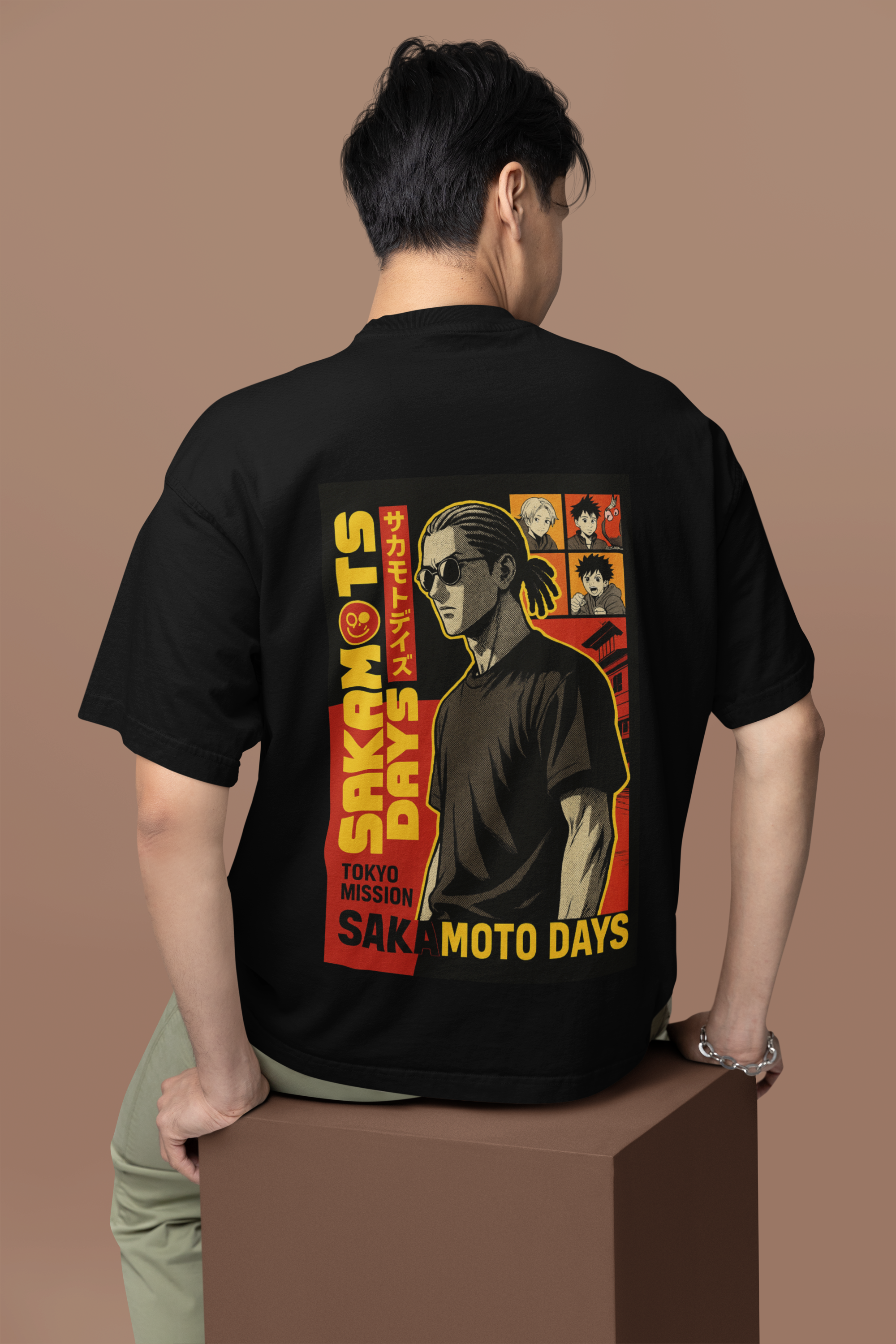 Tokyo Mission Mode Sakamoto Days Oversized Tee | Mist & Cozy