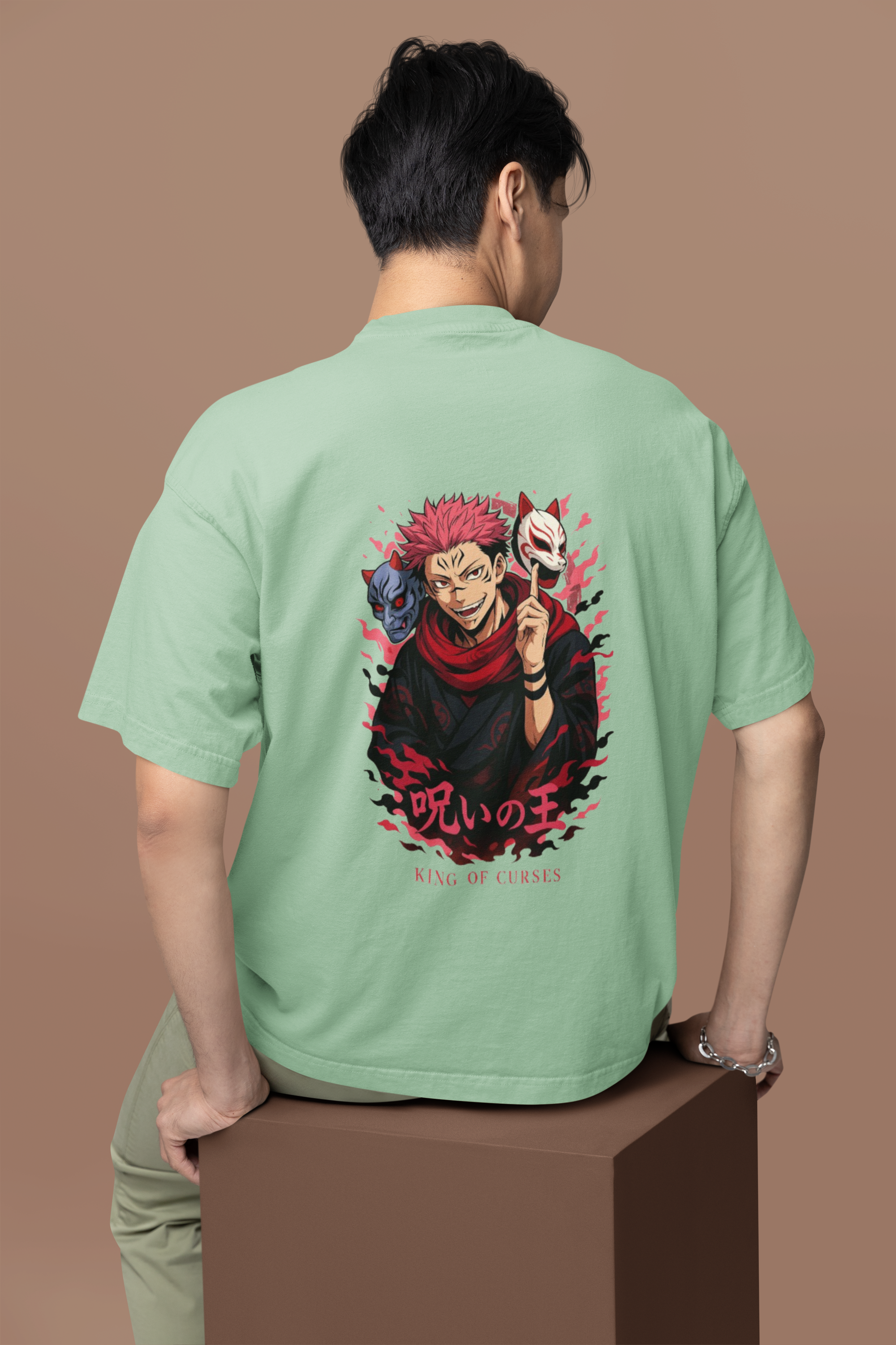 King of Curses Sukuna’s Reign Oversized Tee | Mist & Cozy
