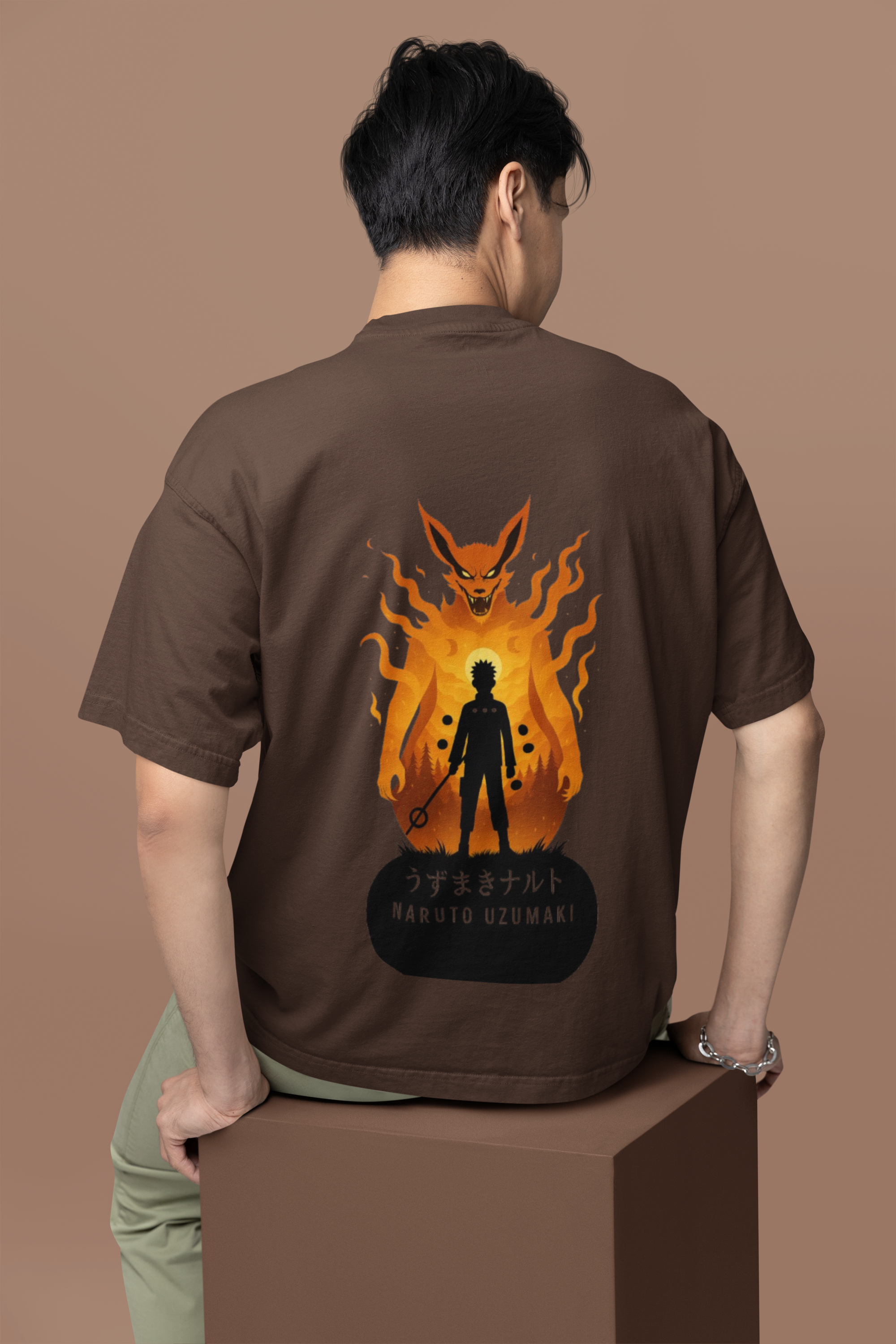 Nine Tails Within Naruto Kurama Oversized Tee | Mist & Cozy