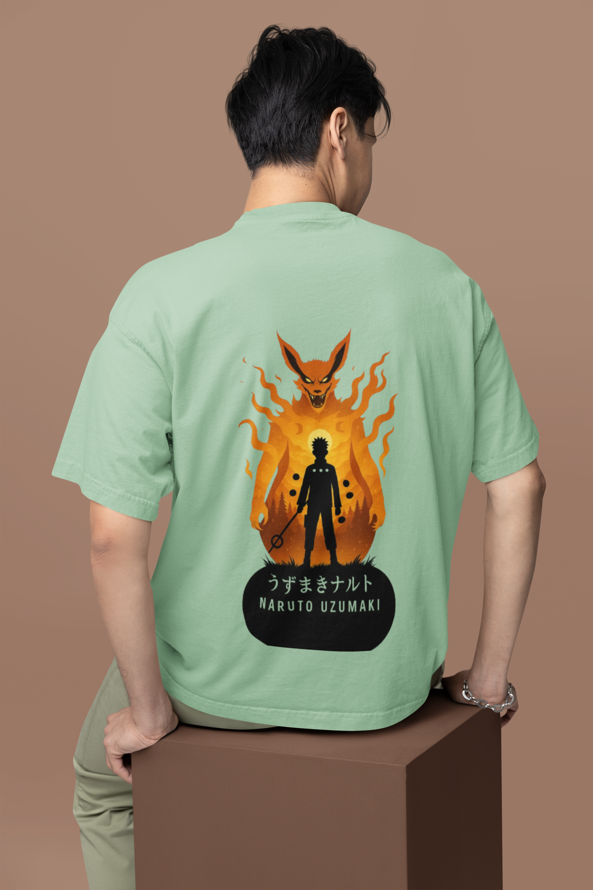 Nine Tails Within Naruto Kurama Oversized Tee | Mist & Cozy