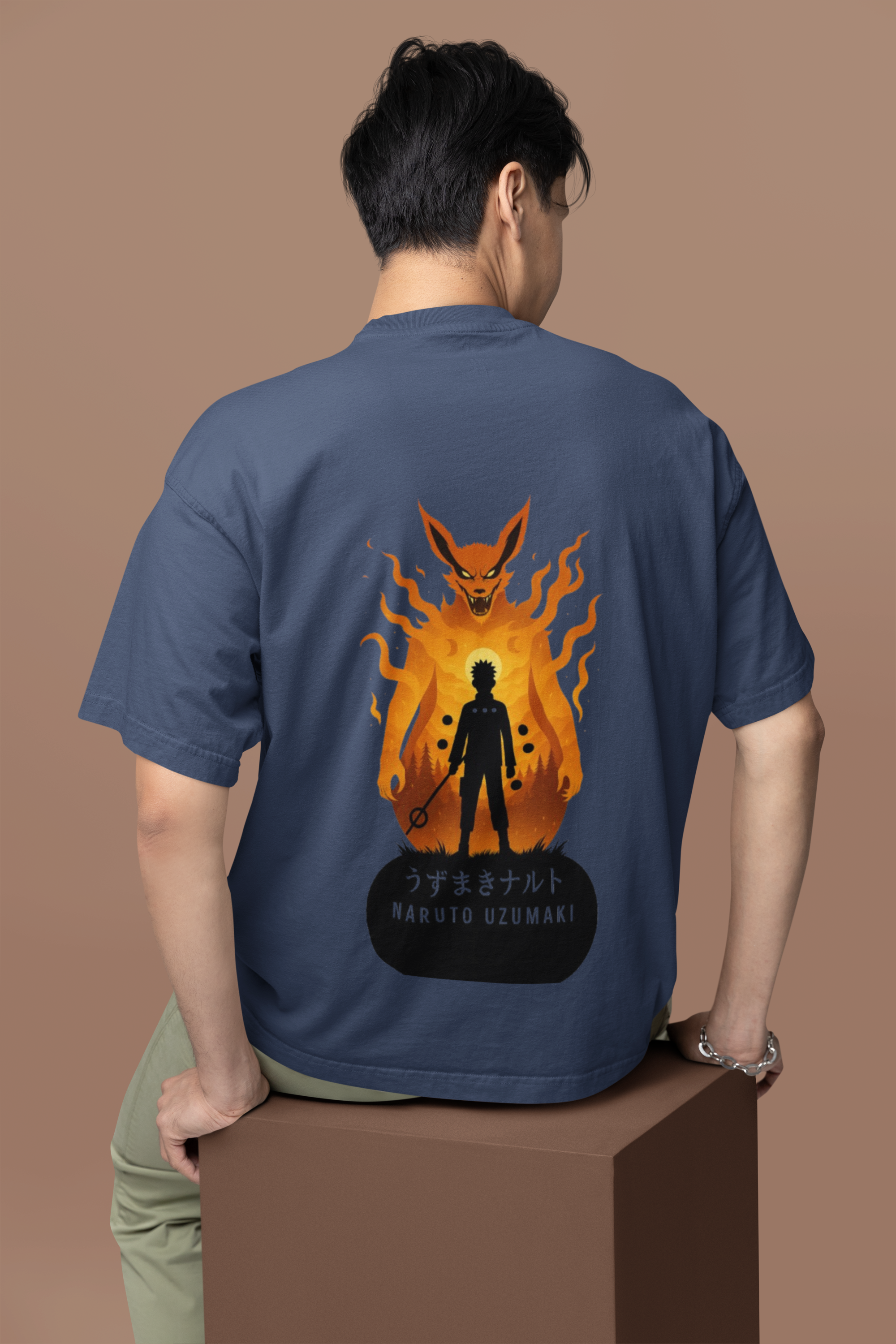 Nine Tails Within Naruto Kurama Oversized Tee | Mist & Cozy