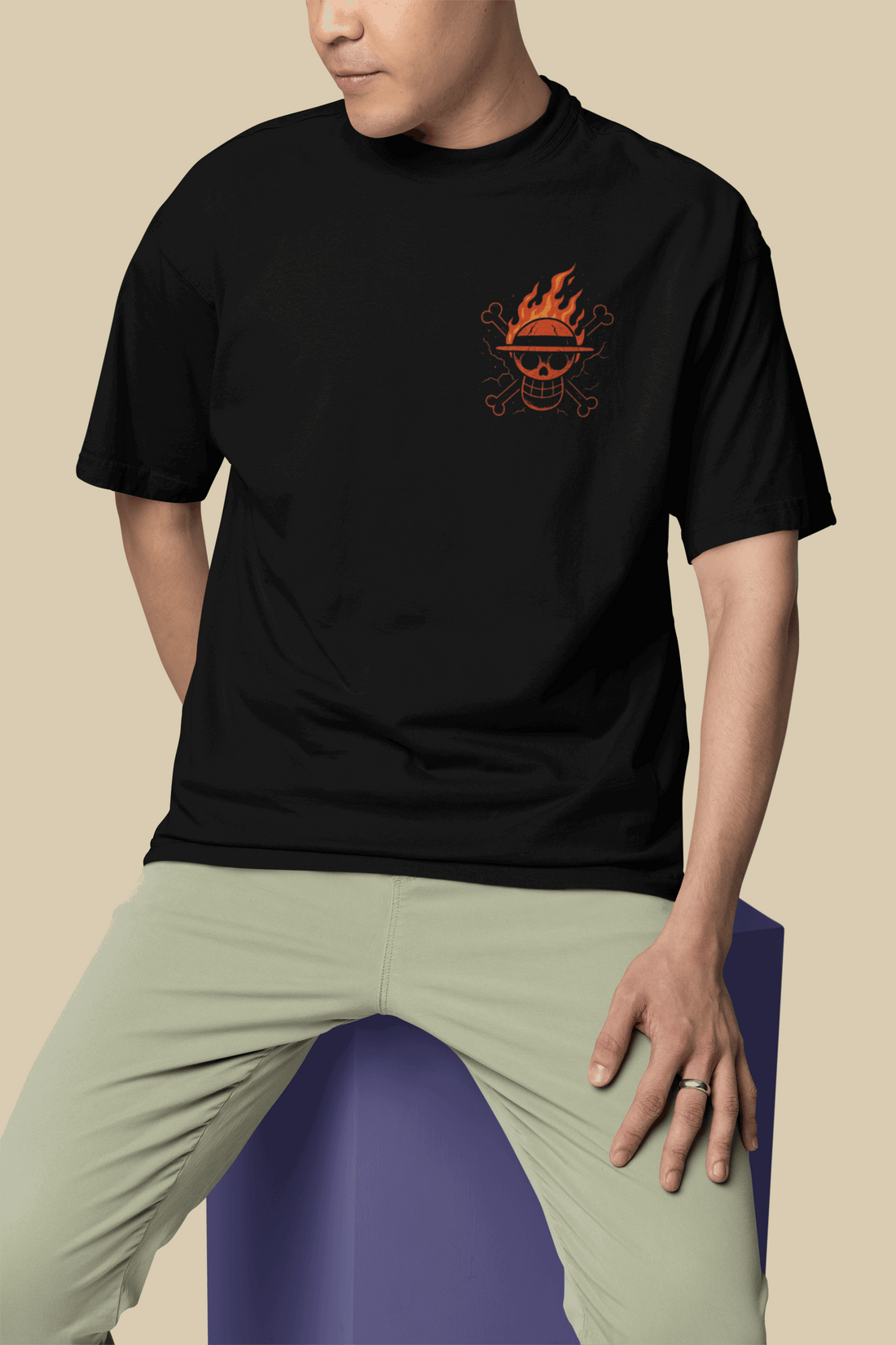 Fire Luffy Oversized Tee