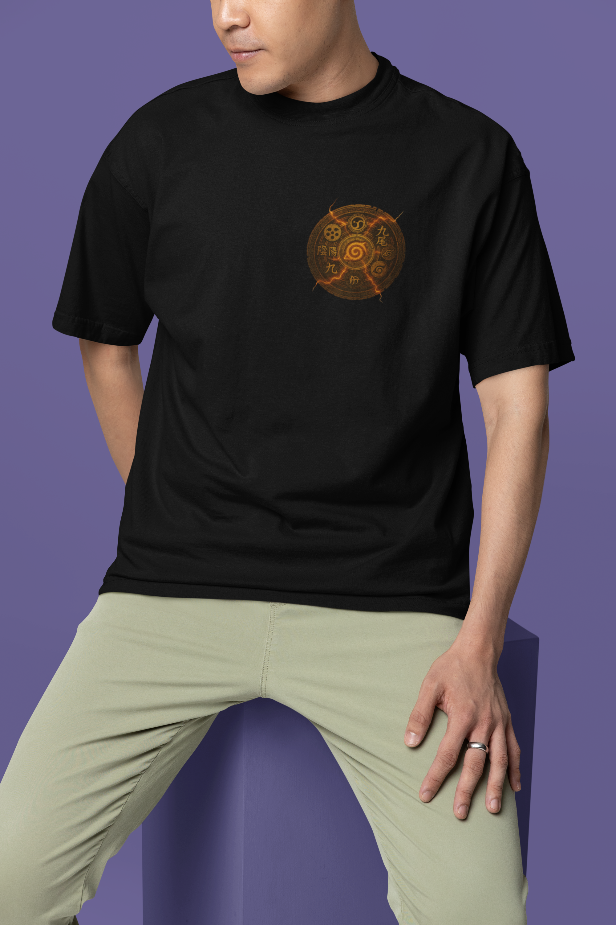 Unleash Your Inner Hokage Naruto Kurama Oversized Tee | Mist & Cozy