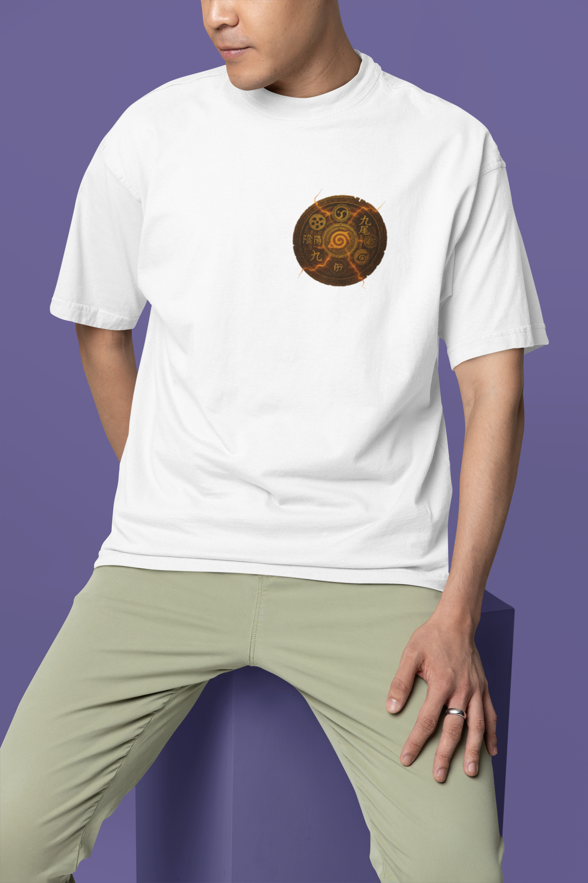 Unleash Your Inner Hokage Naruto Kurama Oversized Tee | Mist & Cozy
