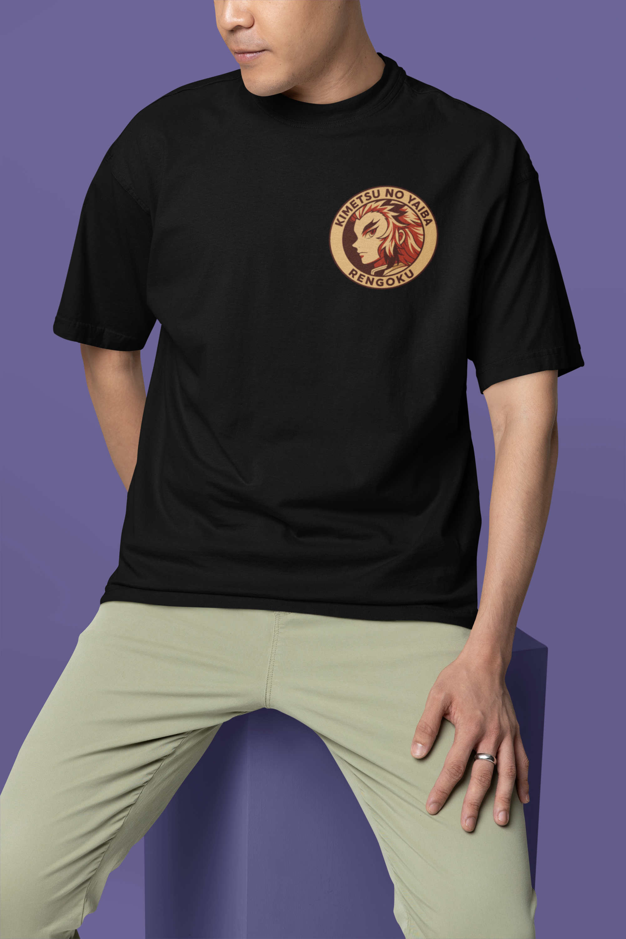 Flame Pillar Rengoku Oversized Tee | Mist & Cozy - Mist & Cozy