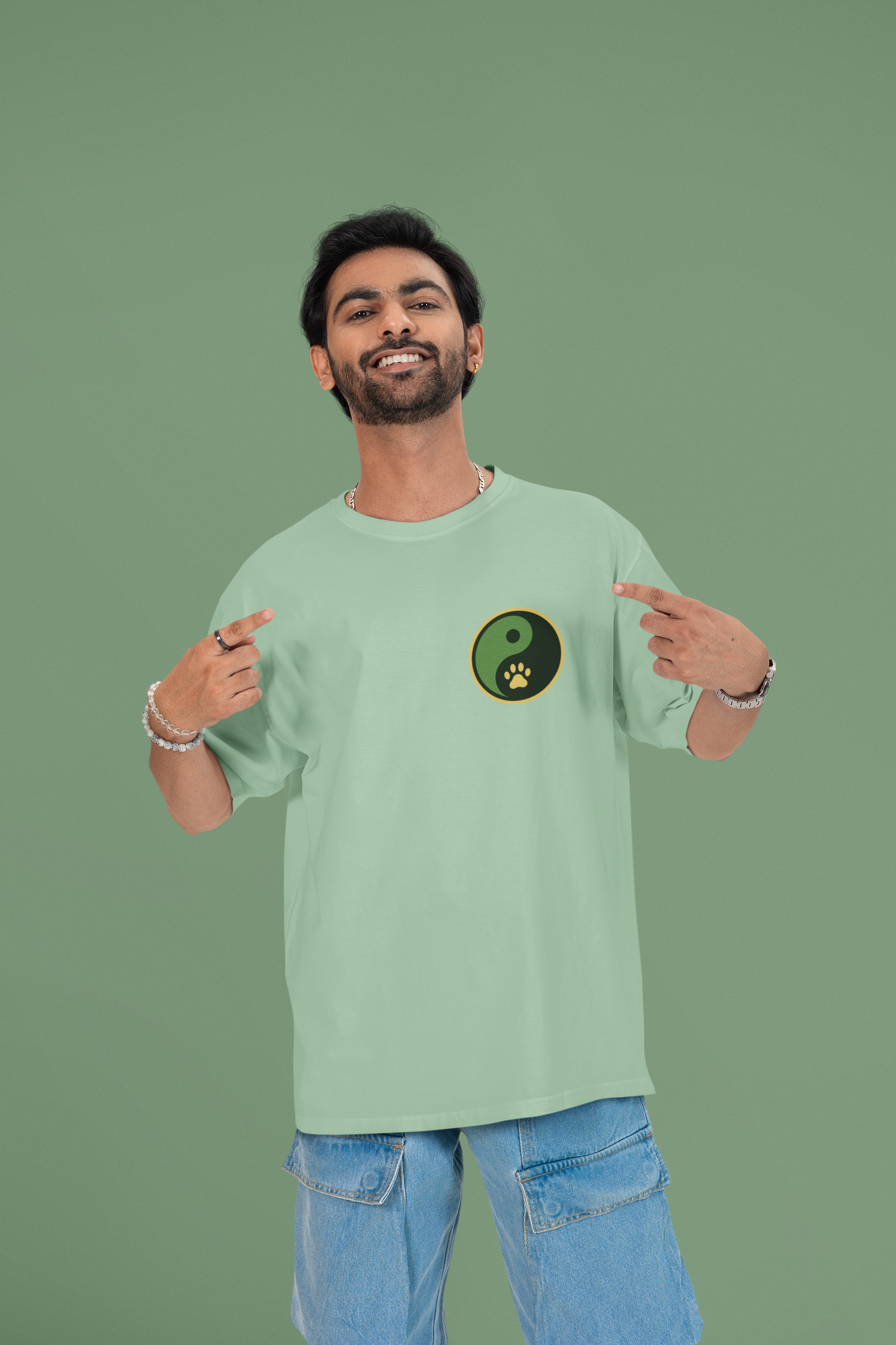 Panda Mastery Zen Warrior Oversized Tee | Mist & Cozy